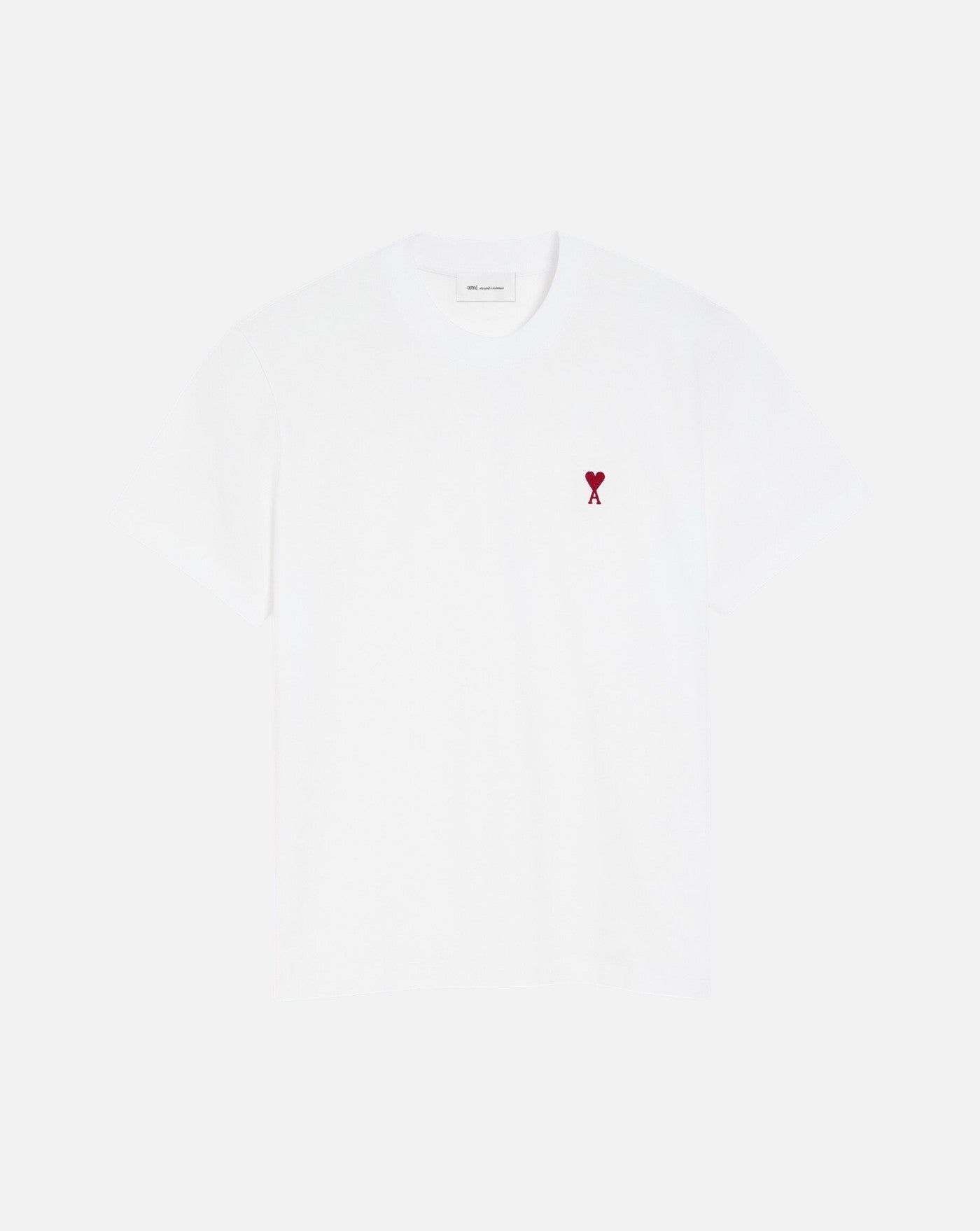 Camiseta Ami Paris Quota with Red Ami de Coeur BFUTS035724W 100 WHITE AMI PARIS