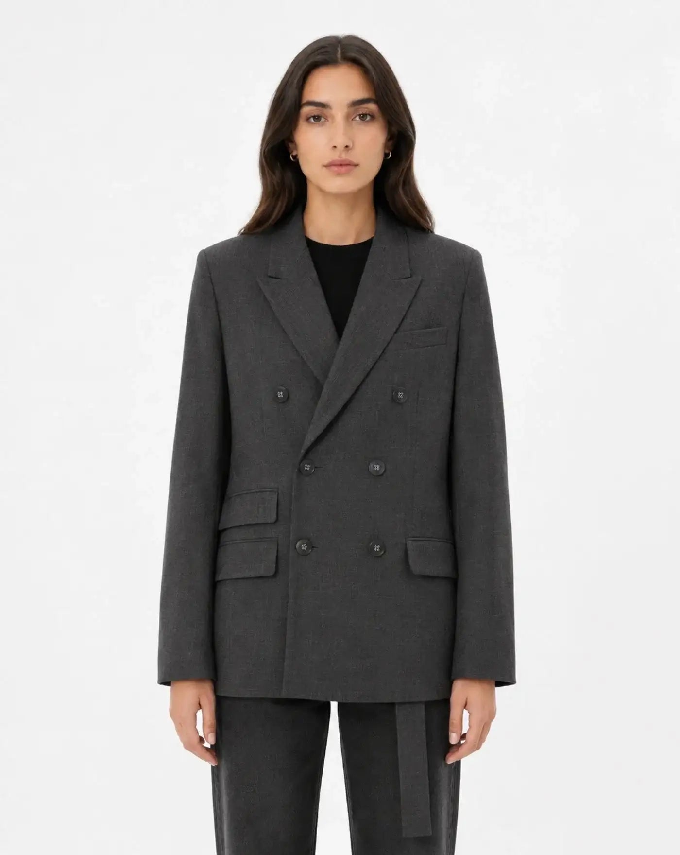 Chaqueta Ami Paris Double Breasted Boxy Blazer FBV778WV0211 A189 CARBON GREY AMI PARIS