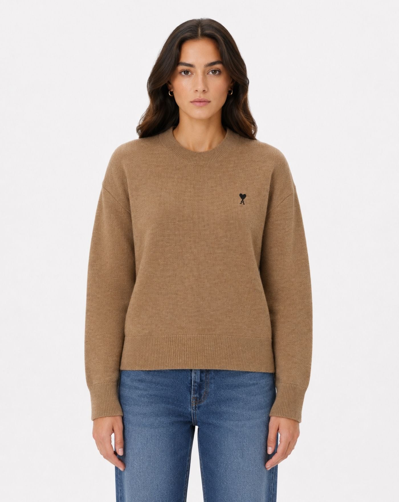 Jersey Ami Paris Crewneck Quota Sweater FKS826001 A335 HEATHER AMI PARIS