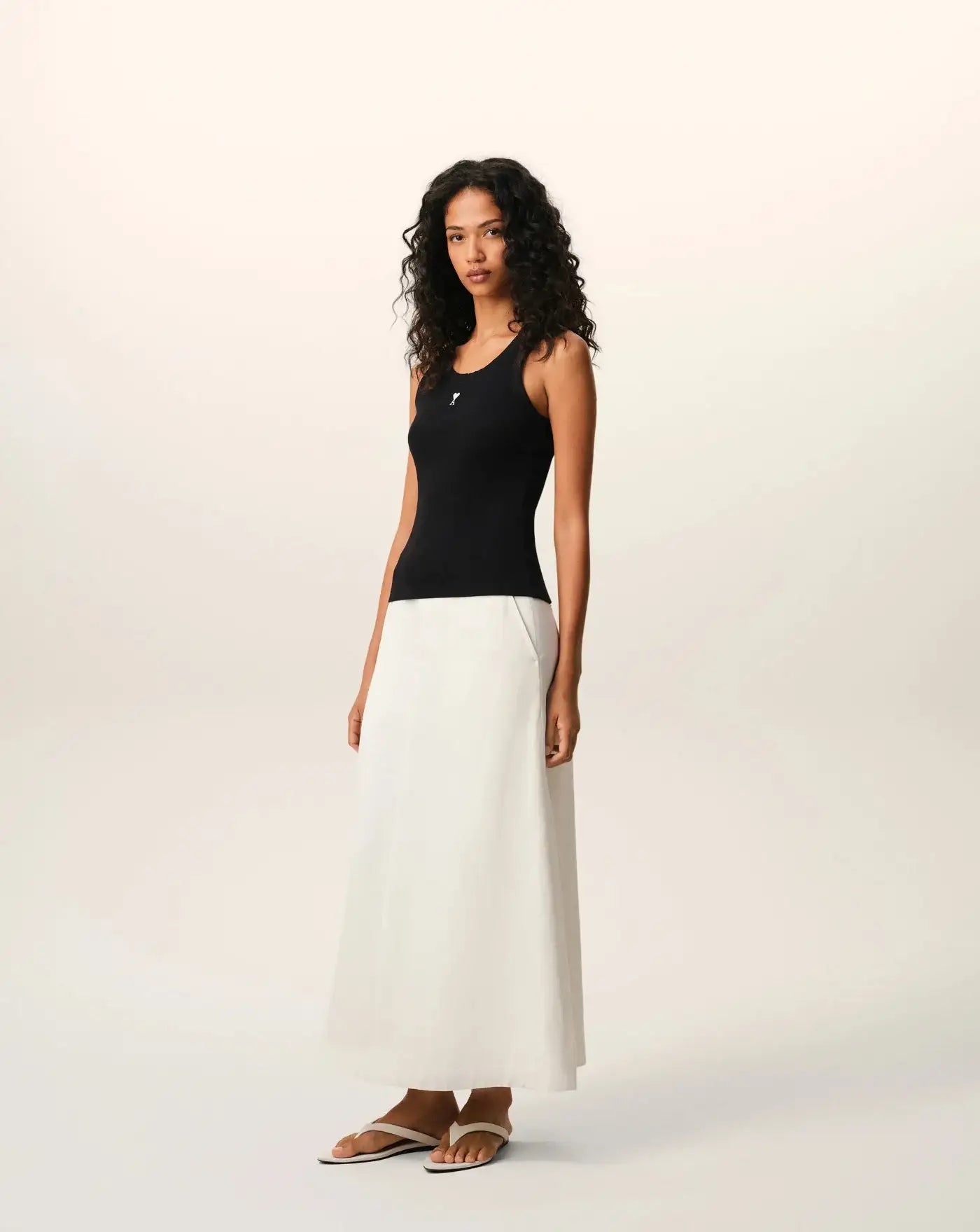 Top Ami Paris Tanktop Quota FTP811JE0117 045 BLACK/WHITE CREAM AMI PARIS