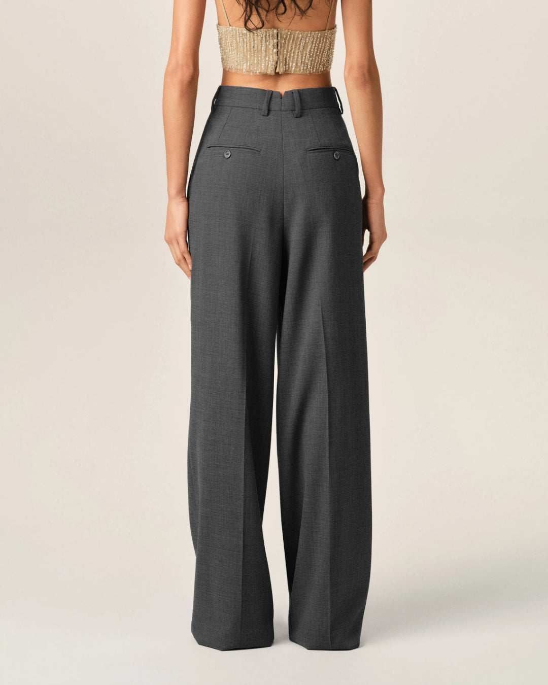 Pantalones Ami Paris High Waist Wide FTR858WV0211 A189 CARBON GREY AMI PARIS