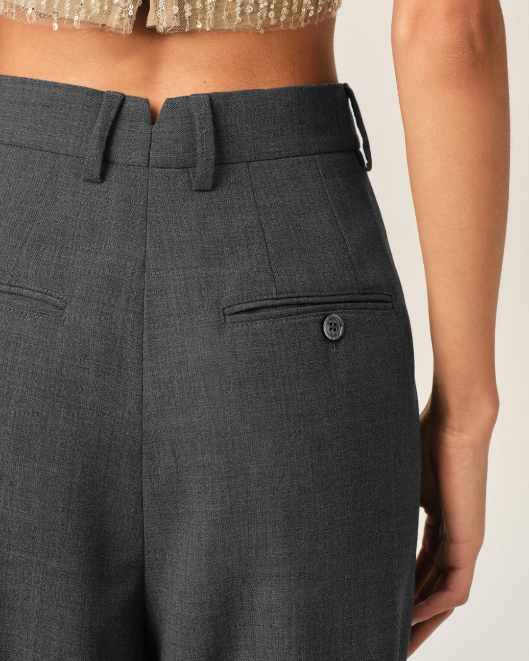 Pantalones Ami Paris High Waist Wide FTR858WV0211 A189 CARBON GREY AMI PARIS