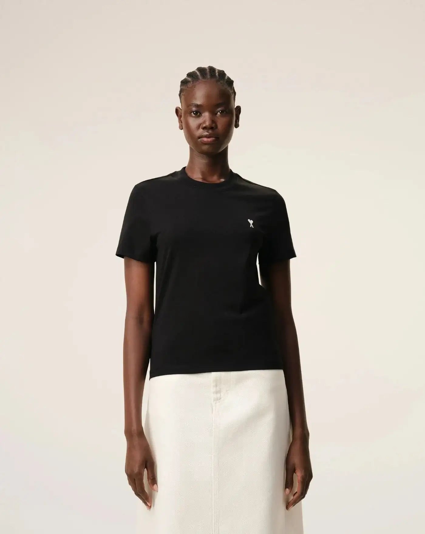 Camiseta Ami Paris Ami de Coeur FTS347724 045 BLACK/WHITE CREAM AMI PARIS