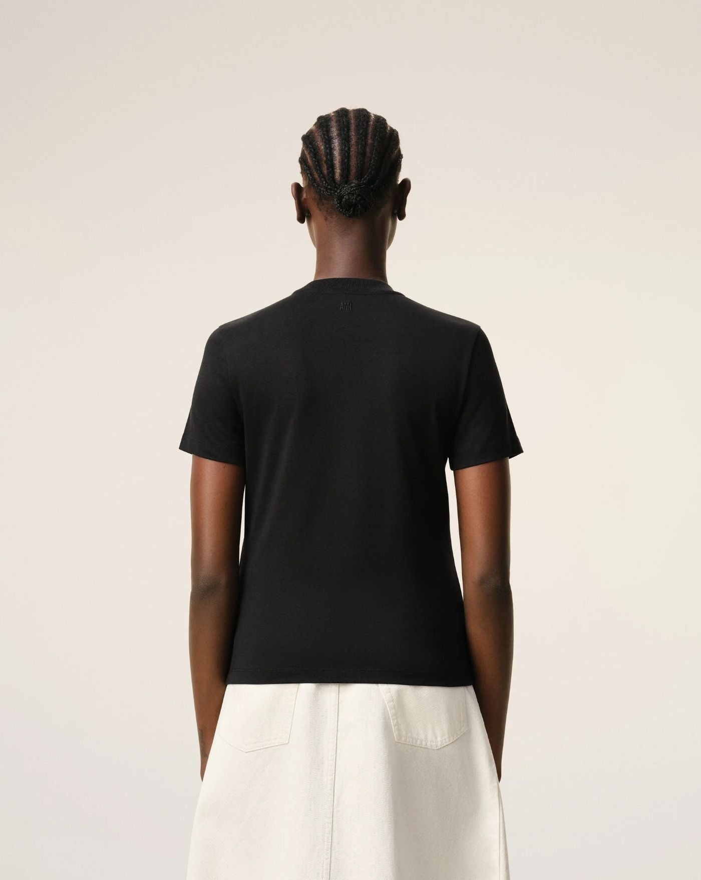 Camiseta Ami Paris Ami de Coeur FTS347724 045 BLACK/WHITE CREAM AMI PARIS