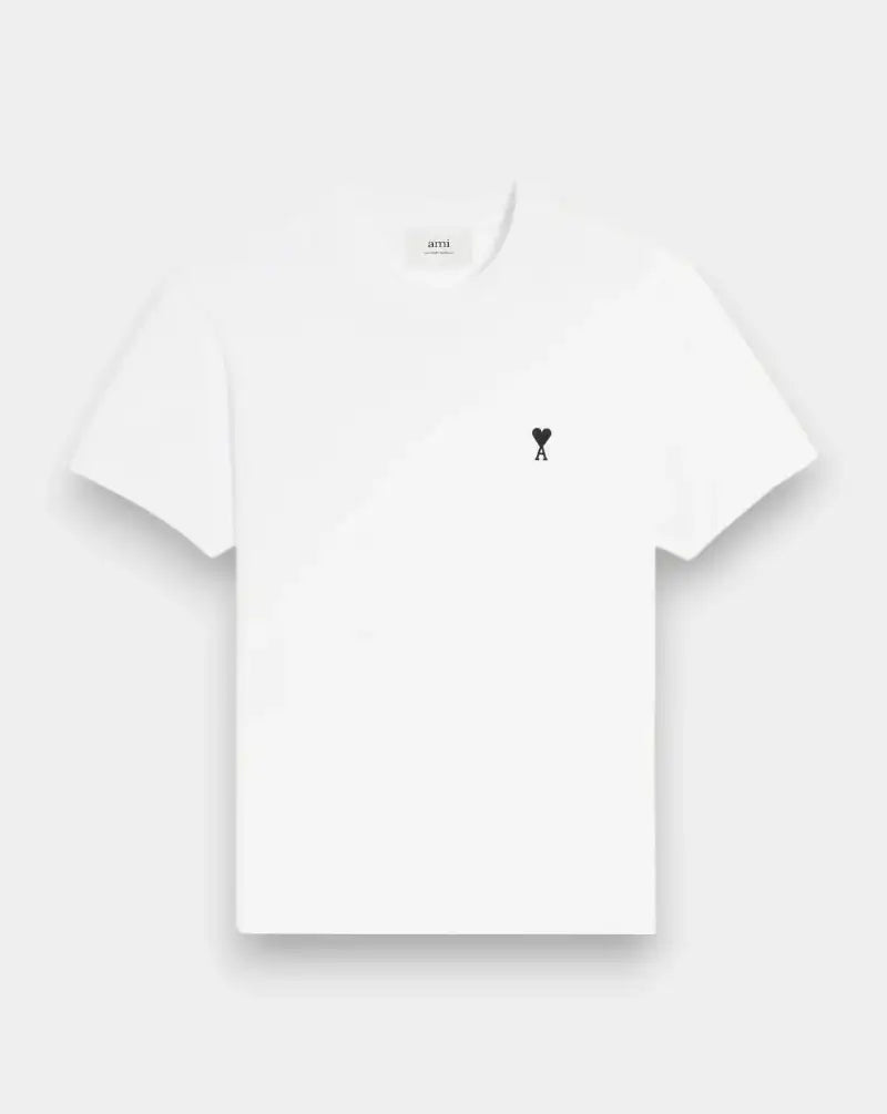 Camiseta Ami Paris Quota with Contrasted Ami de Coeur FTS347724 100 WHITE AMI PARIS