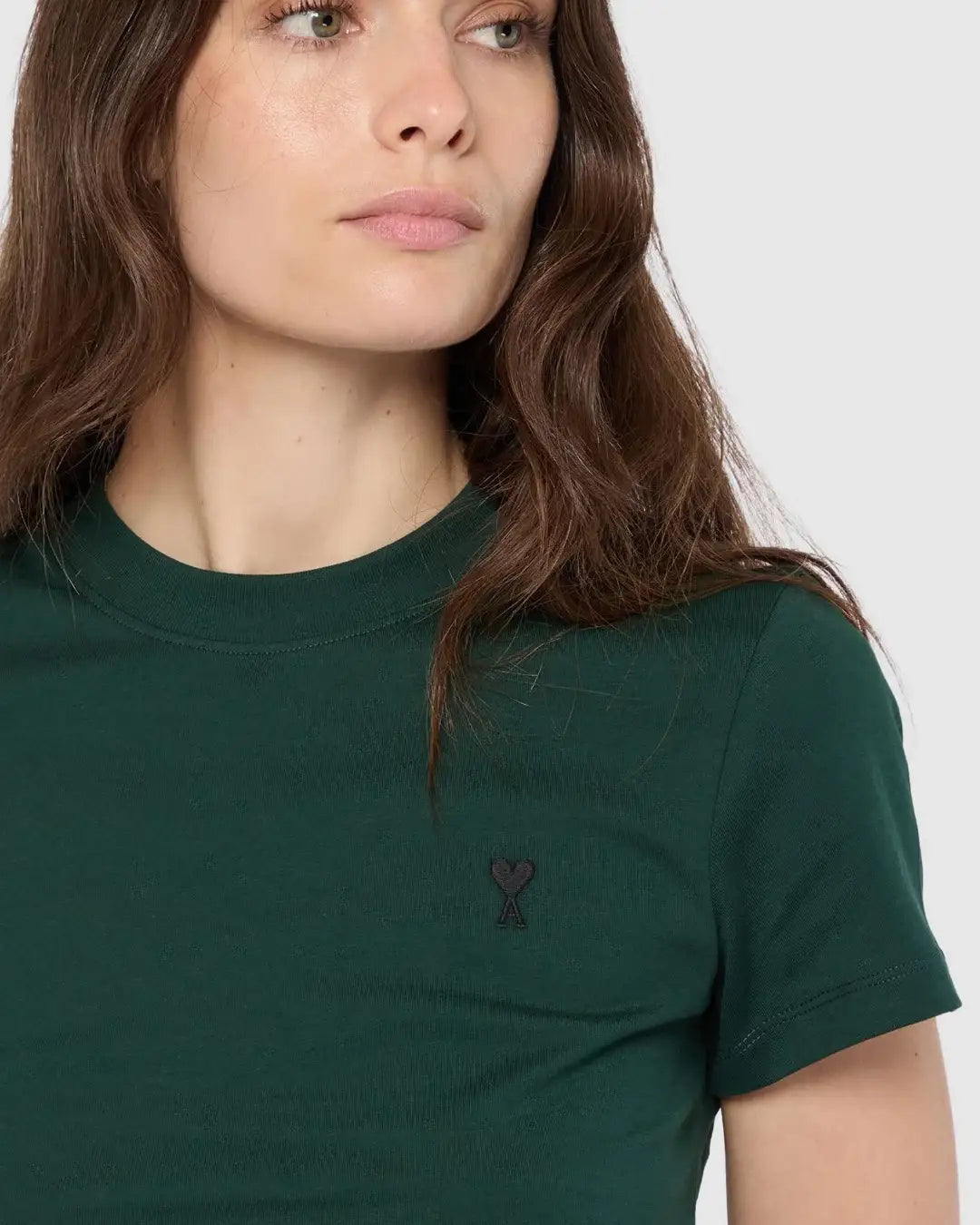 Camiseta Ami Paris Ami de Coeur FTS347724 A258 BOTTLE GREEN/BLACK AMI PARIS