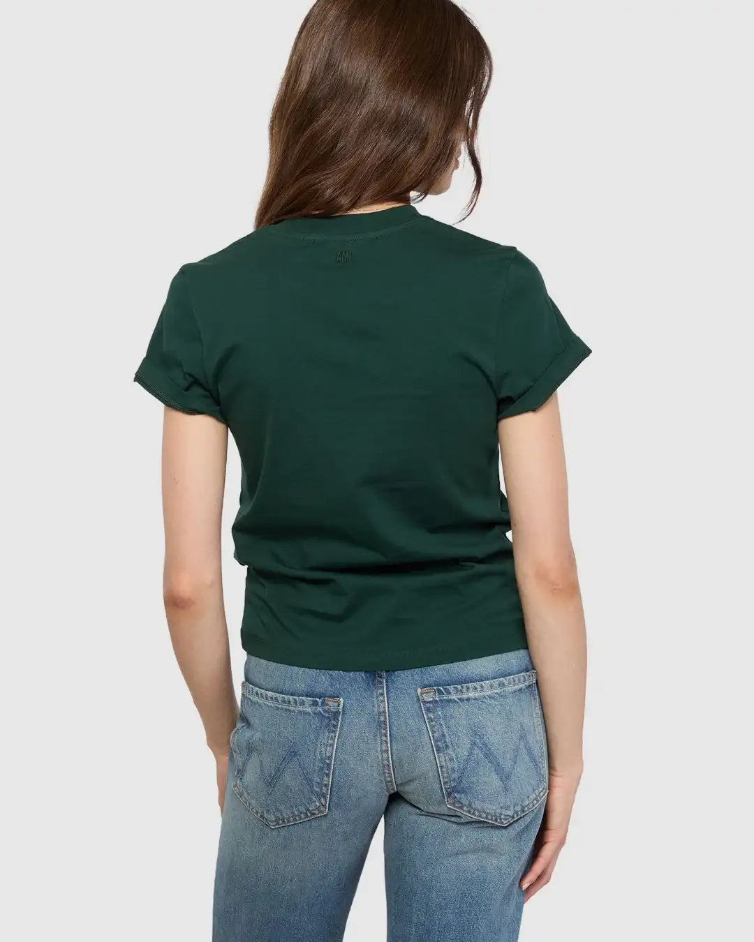 Camiseta Ami Paris Ami de Coeur FTS347724 A258 BOTTLE GREEN/BLACK AMI PARIS