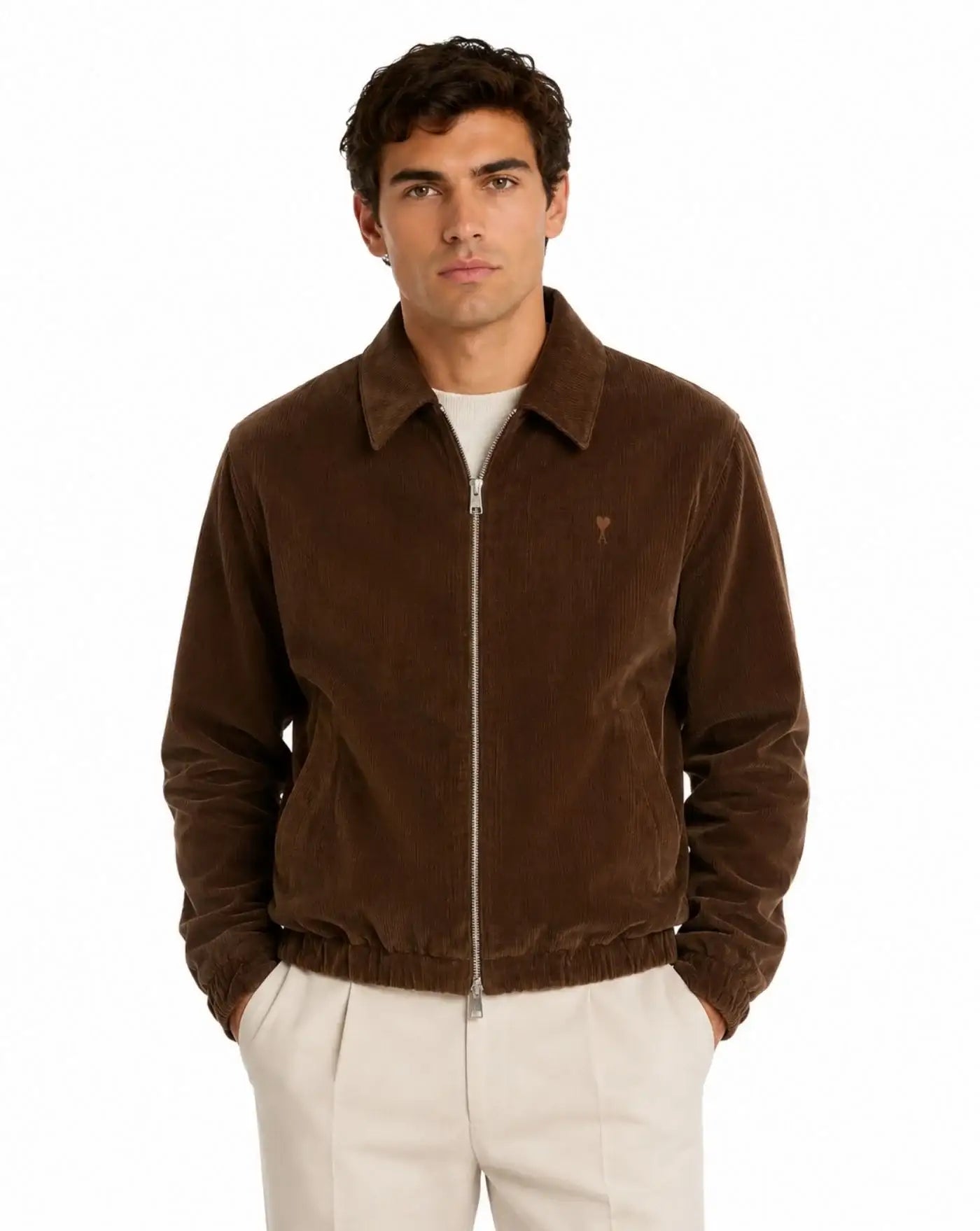 Chaqueta Ami de Coeur Padded Zipped HJK830 CO0089 2221 CHOCOLATE BROWN AMI PARIS
