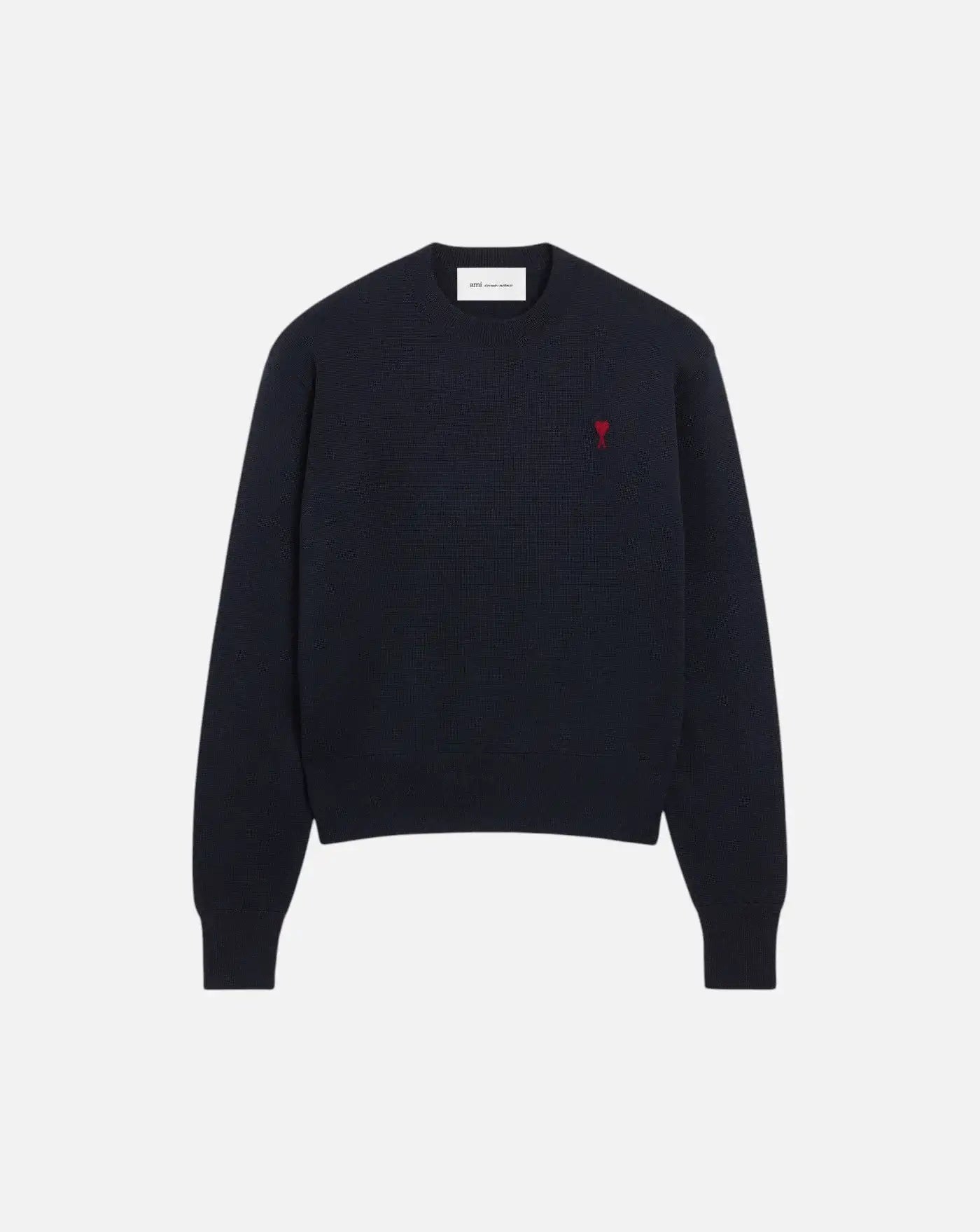 Jersey Ami Paris Quota Crewneck Sweater with Ami de Coeur HKS826 001 414 NAVY/RED AMI PARIS