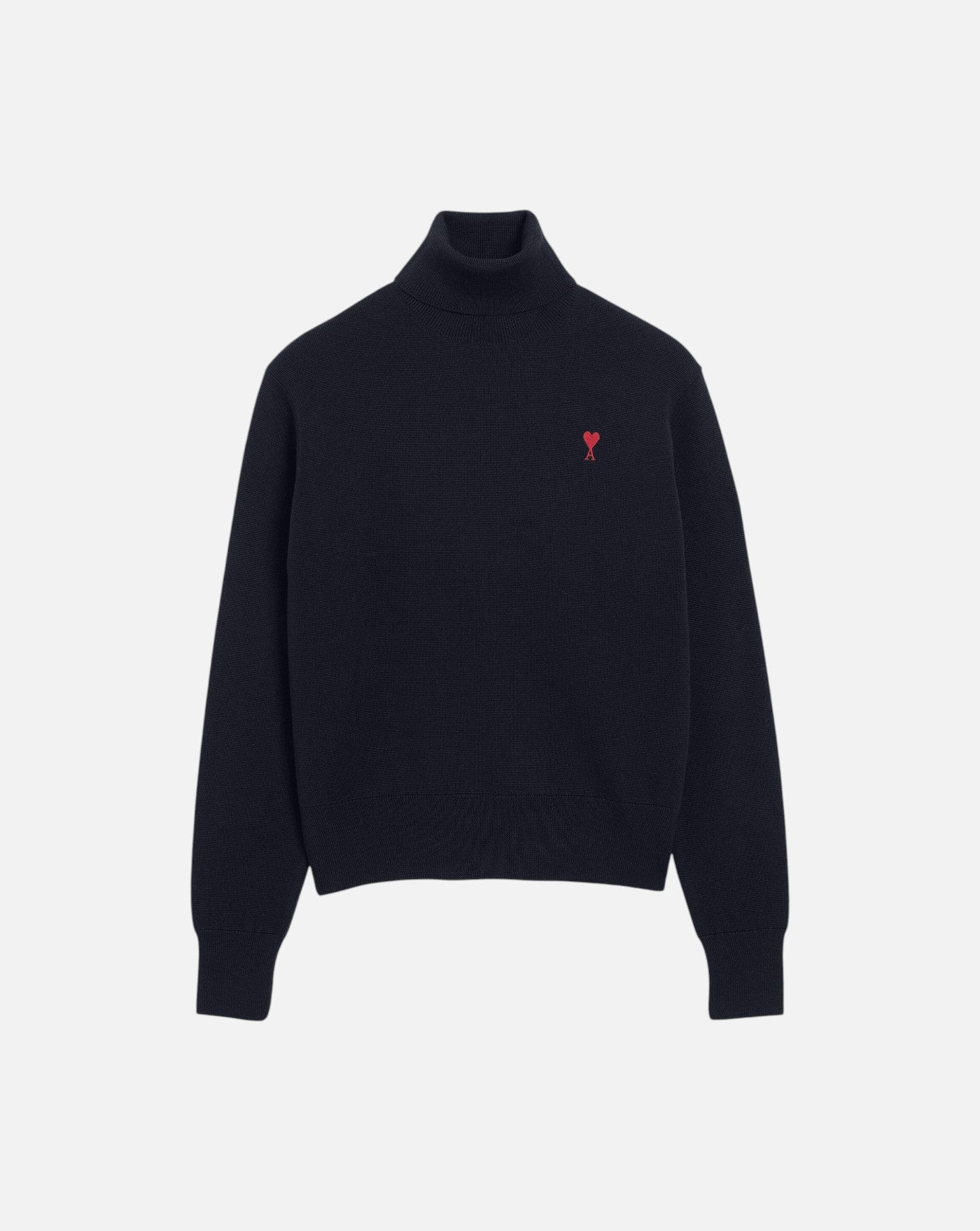 Jersey Ami Paris Quota Turtle Neck Sweater HKS827 001 414 NAVY/RED AMI PARIS