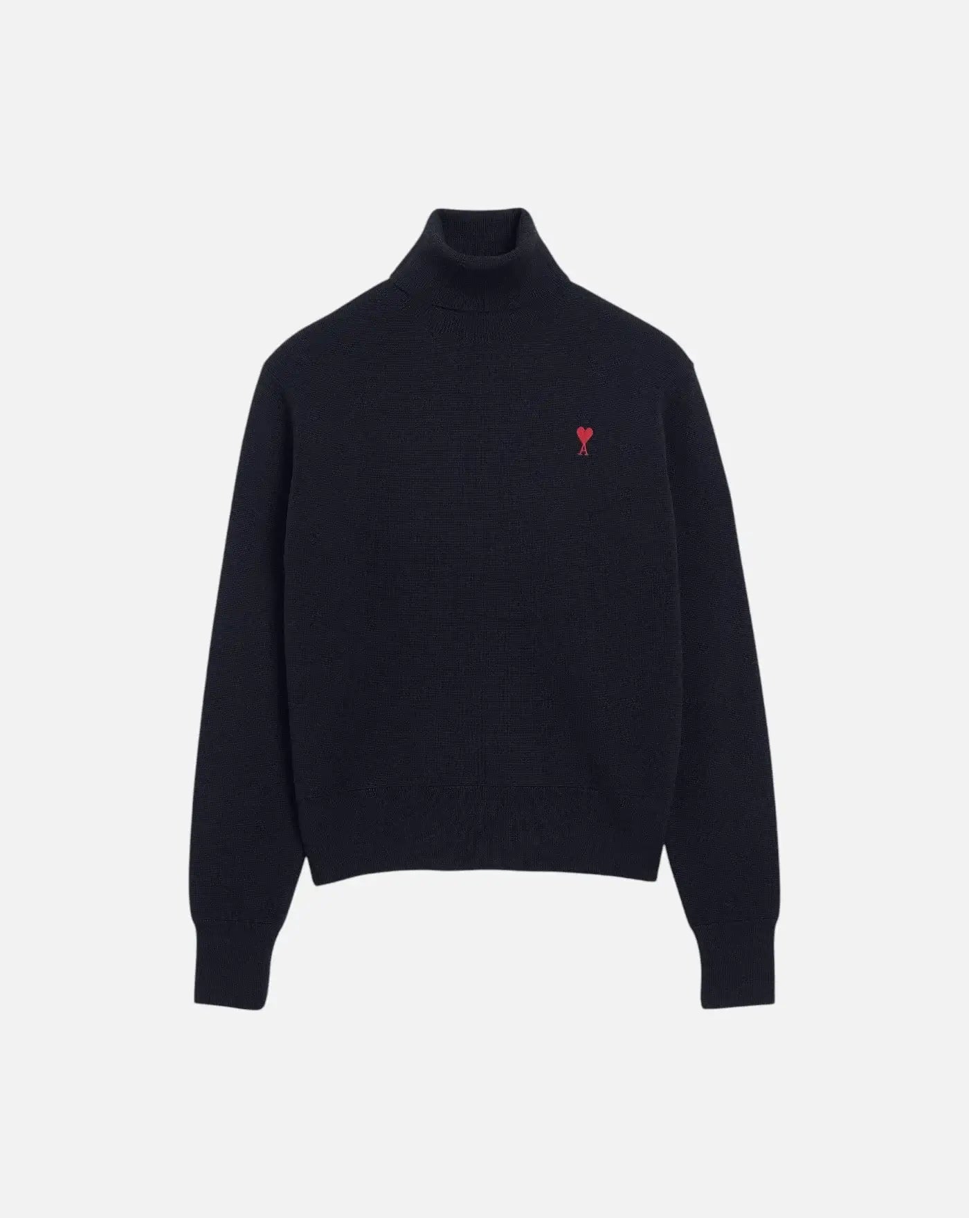 Jersey Ami Paris Quota Turtle Neck Sweater HKS827 001 414 NAVY/RED AMI PARIS