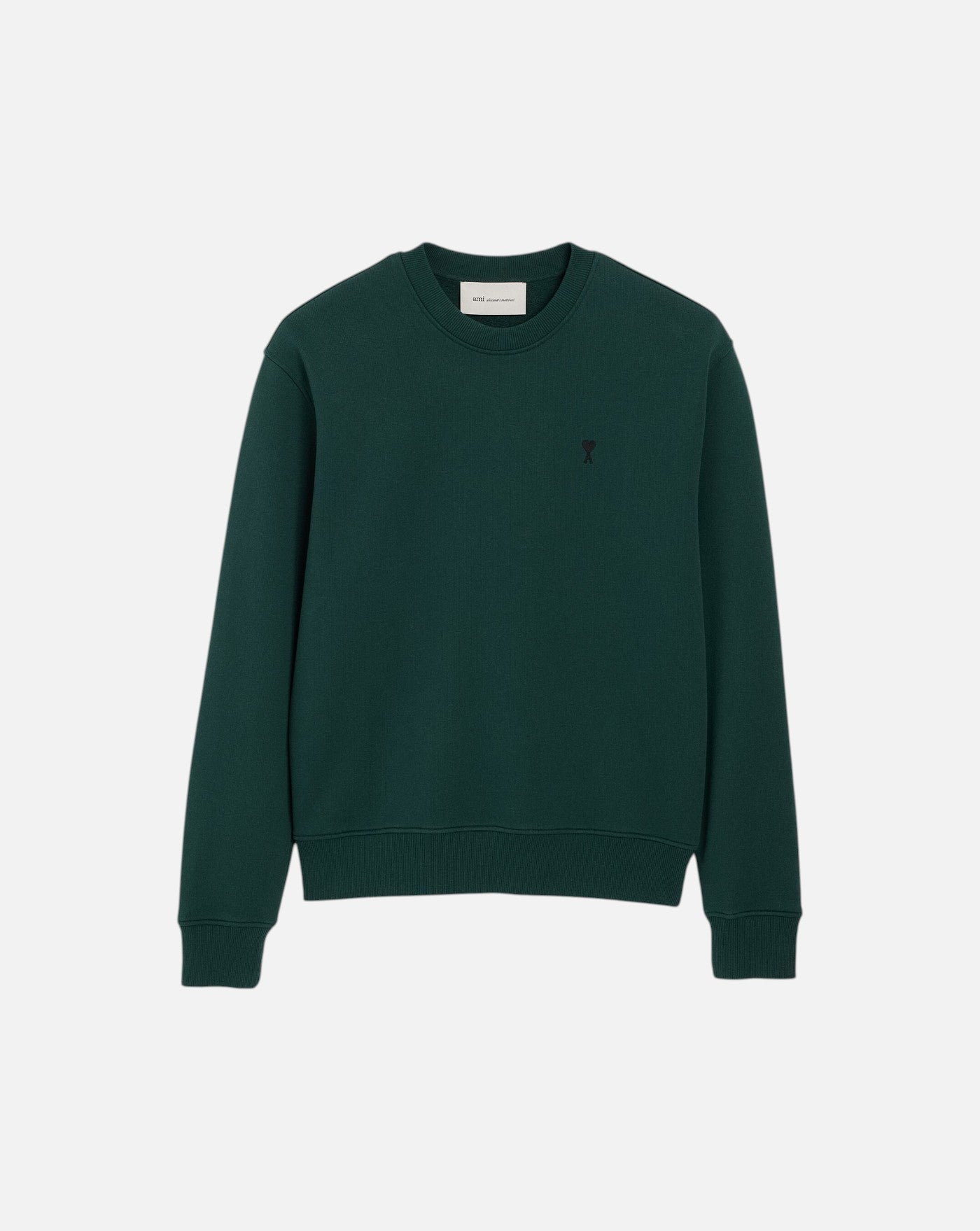 Sudadera Ami Paris with Contrasted Ami de Coeur HSW763 730 0258 BOTTLE GREEN/BLACK AMI PARIS