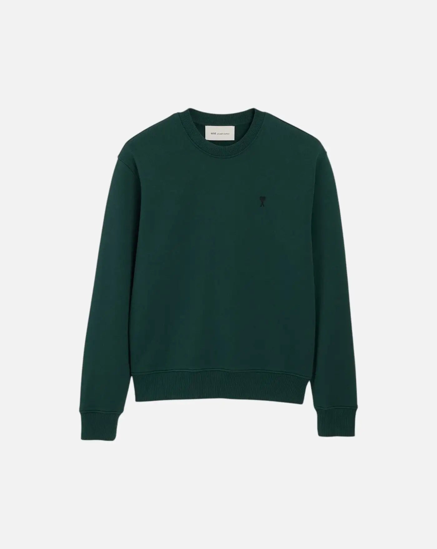 Sudadera Ami Paris with Contrasted Ami de Coeur HSW763 730 A258 BOTTLE GREEN/BLACK AMI PARIS