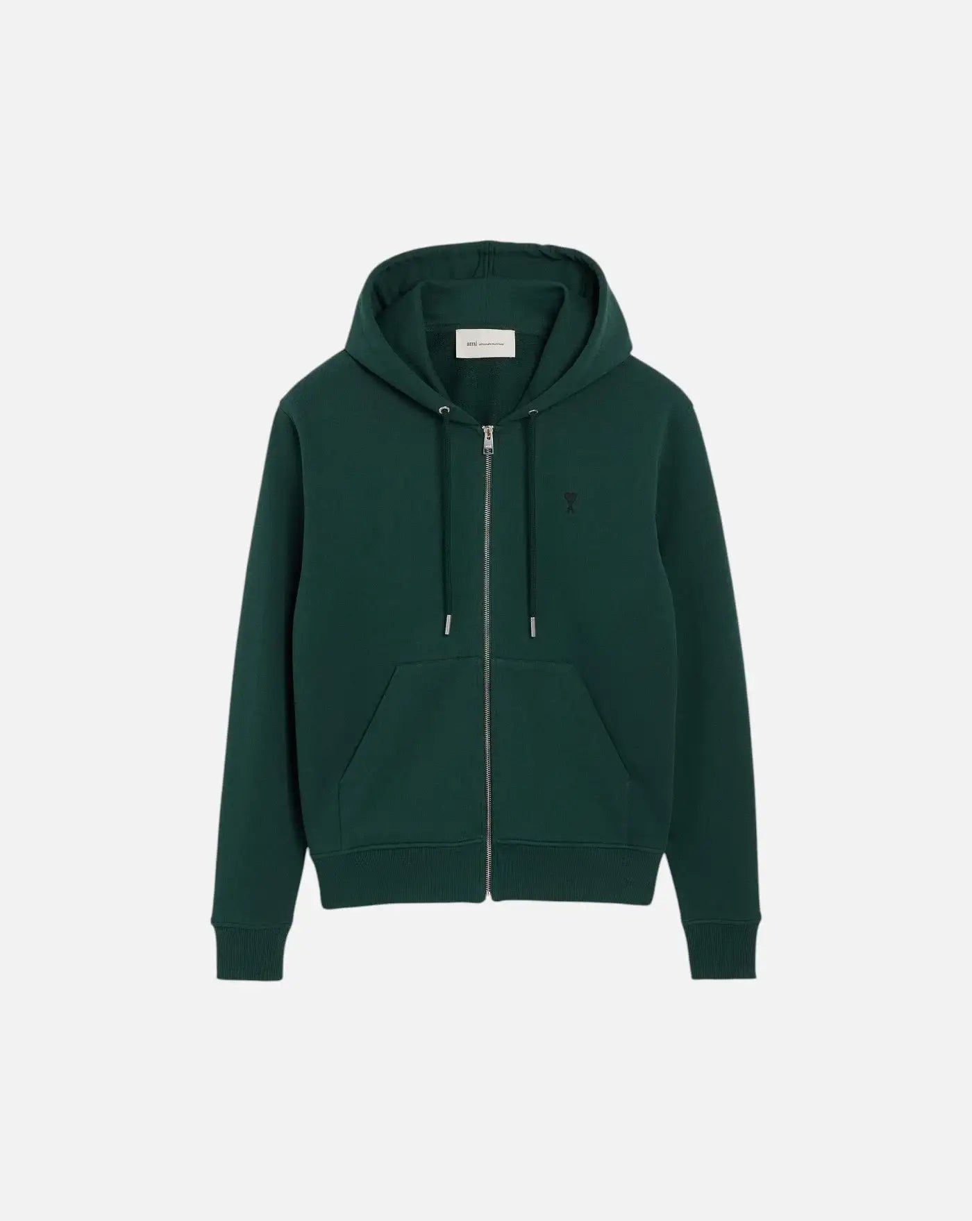 Sudadera Ami Paris with Contrasted Ami de Coeur HSW765 730 A258 BOTTLE GREEN/BLACK AMI PARIS