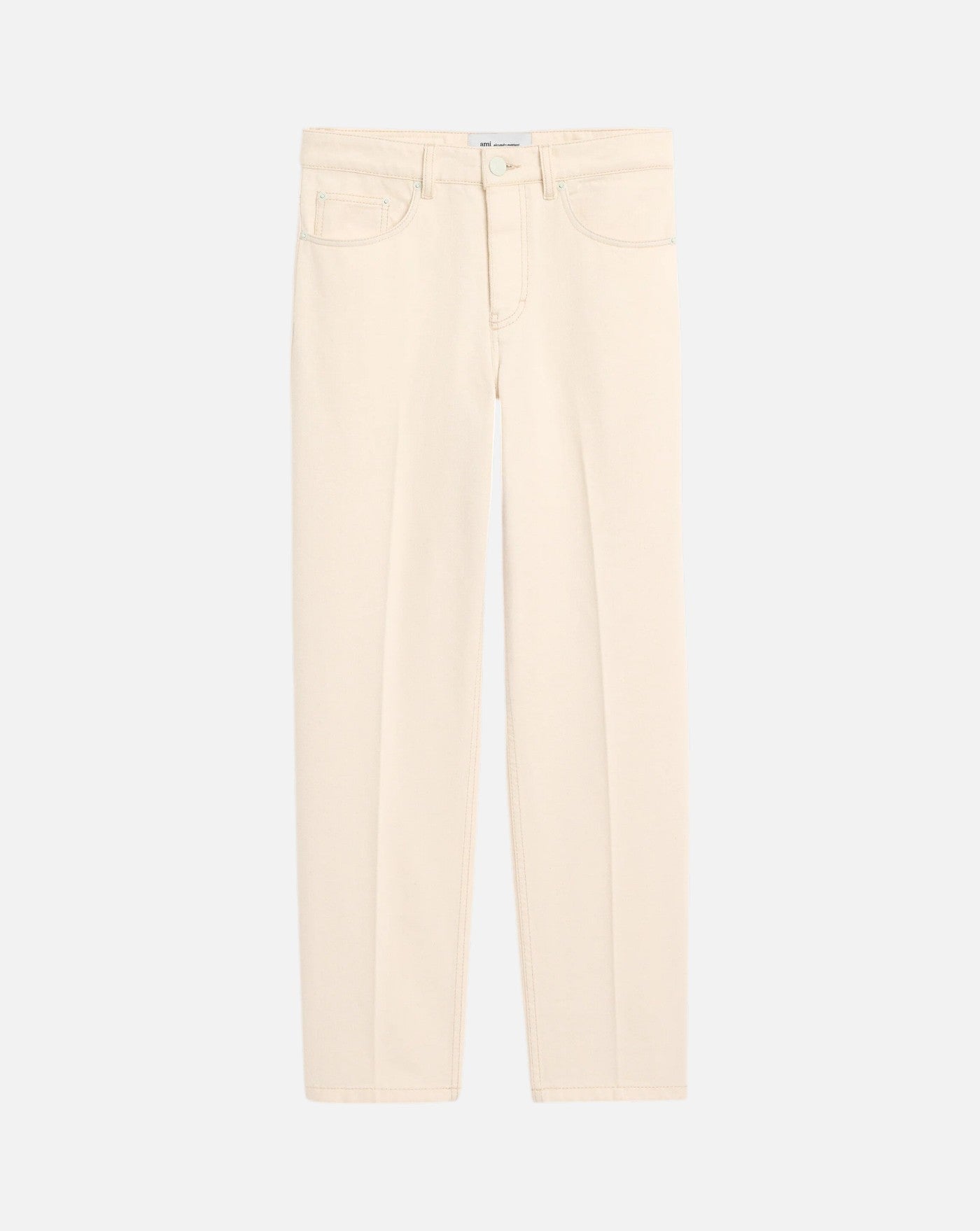 Pantalones Ami Paris Parisian Fit Jeans HTR921 DE0134 136 WHITE CREAM AMI PARIS