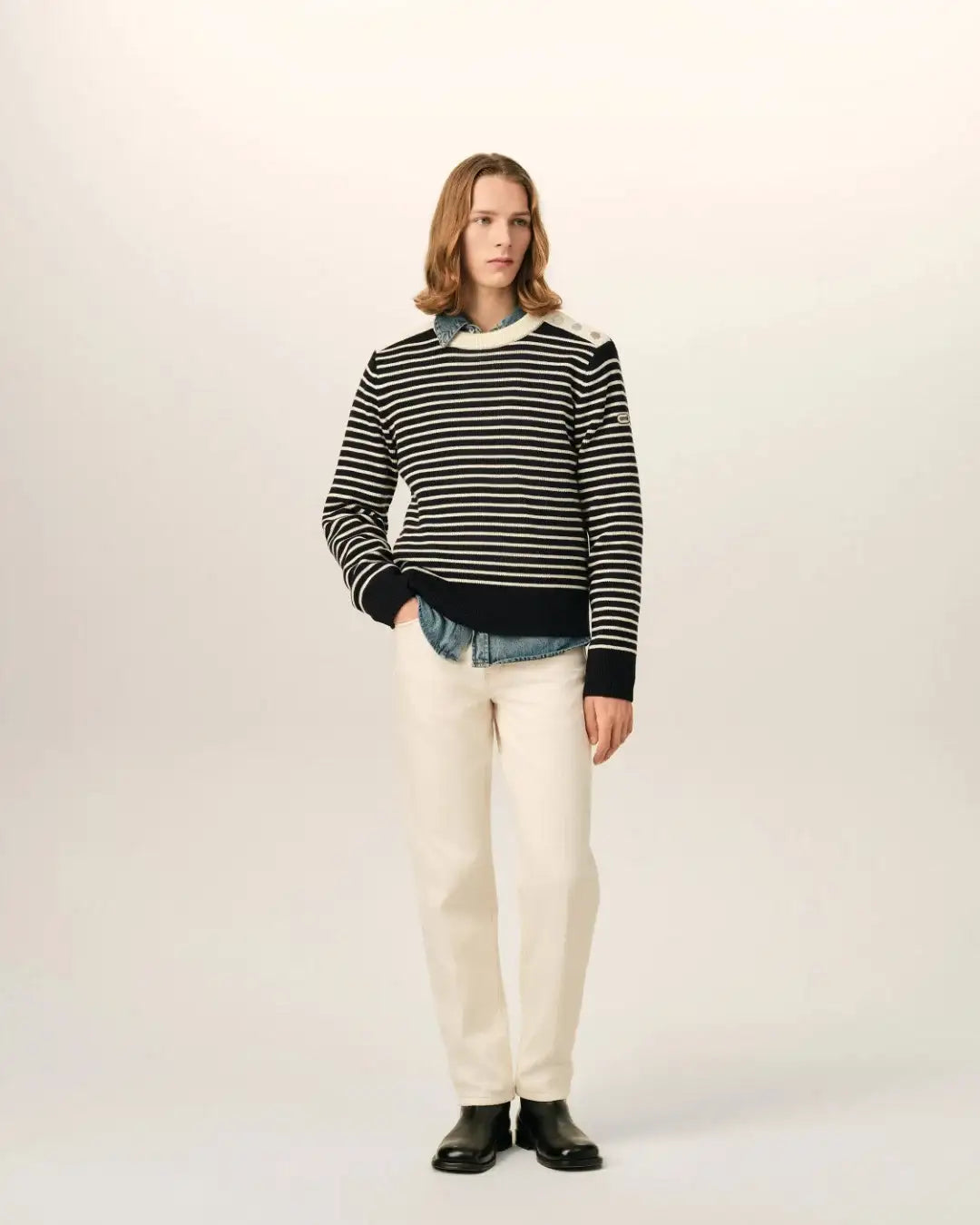 Pantalones Ami Paris Parisian Fit Jeans HTR921 DE0134 136 WHITE CREAM AMI PARIS