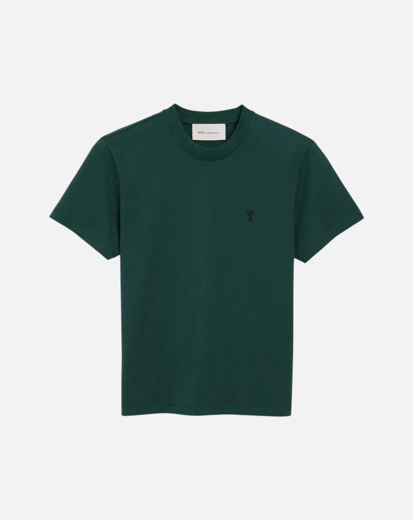 Camiseta Ami Paris with Contrasted Ami de Coeur HTS346 724 A258 BOTTLE GREEN/BLACK AMI PARIS