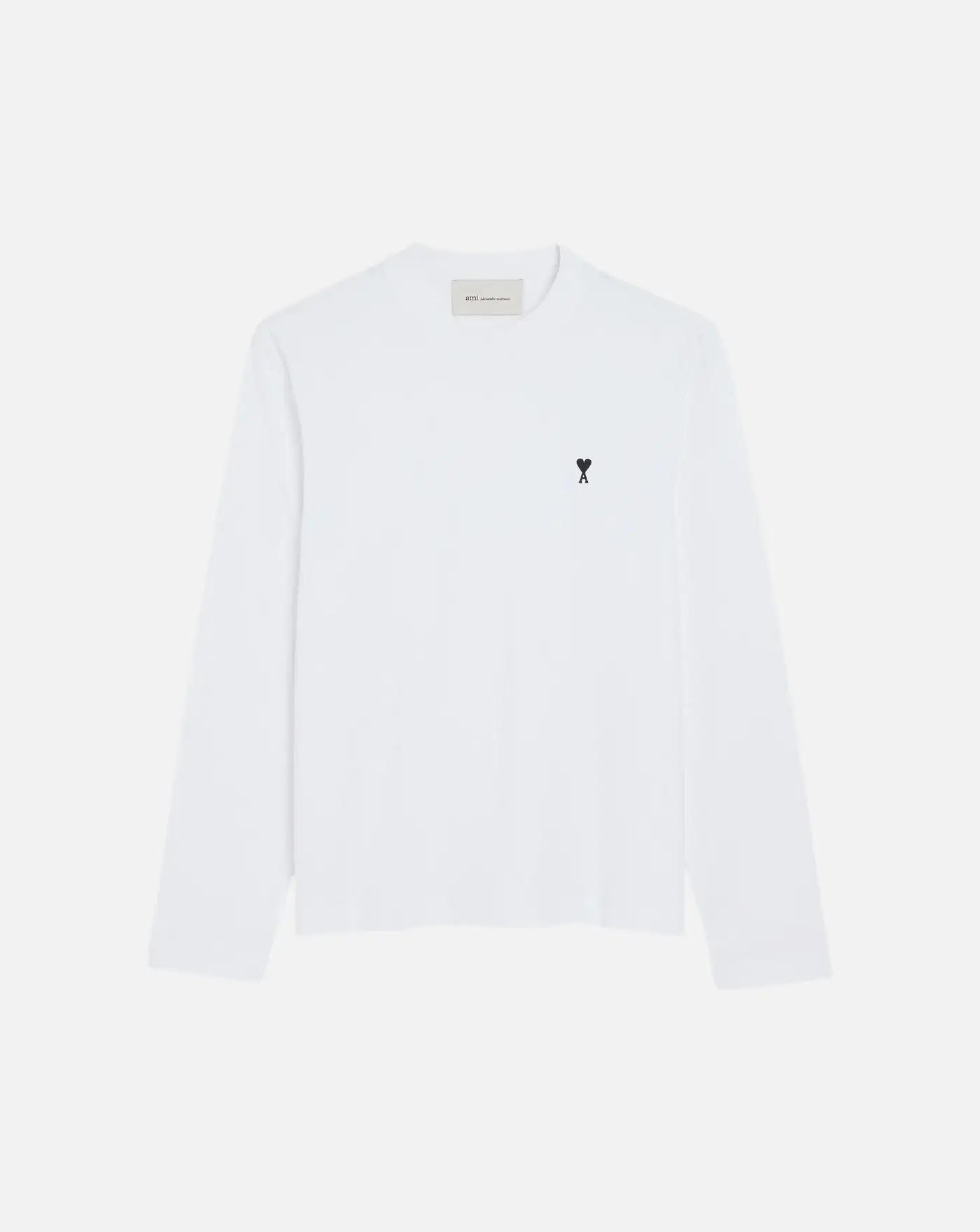 Camiseta Ami Paris Longlseeves with Contrasted Ami de Coeur HTS416 724 101 WHITE/BLACK AMI PARIS