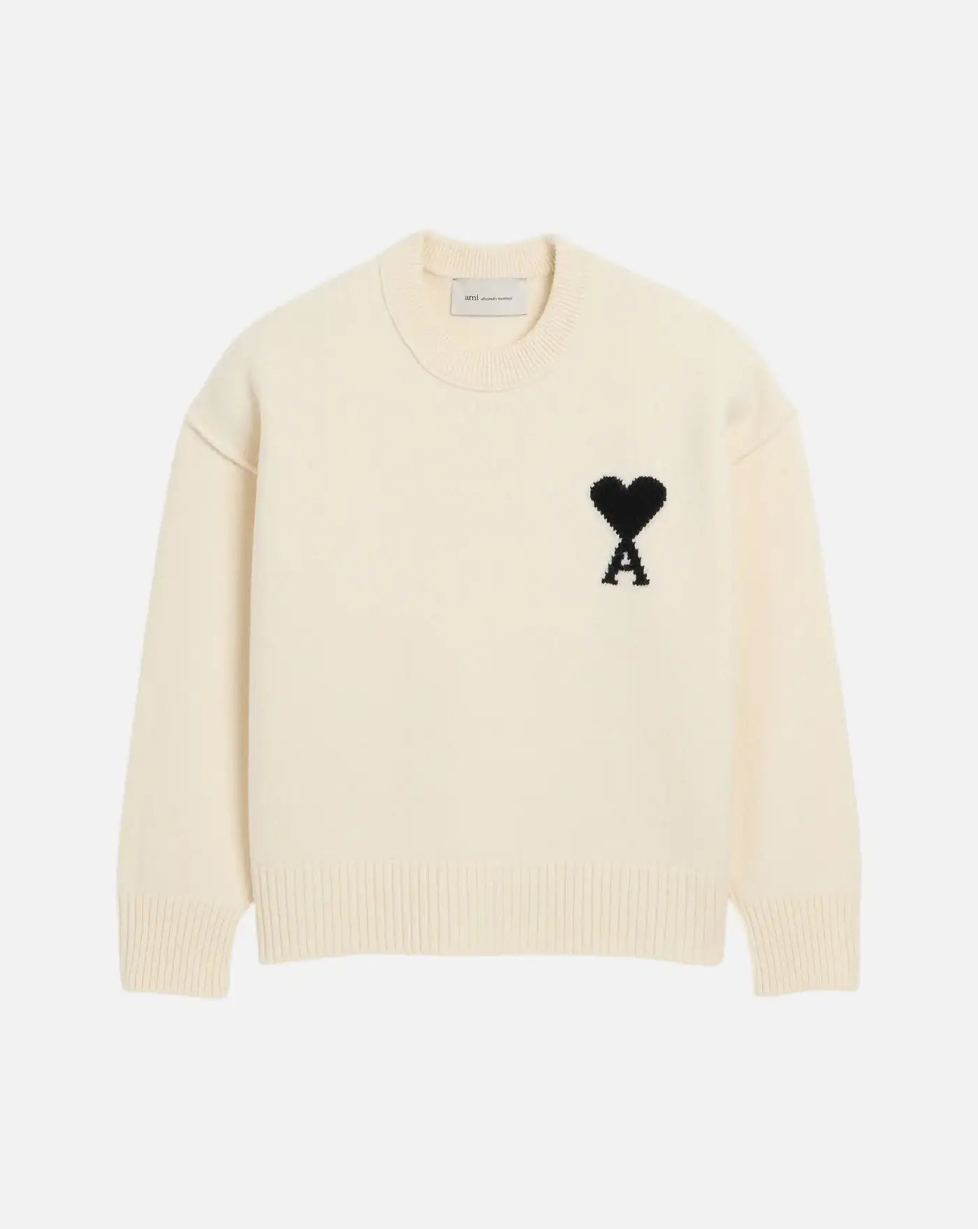 Jersey Ami Paris Crewneck Quota UKS838 018 151 OFFWHITE/BLACK AMI PARIS
