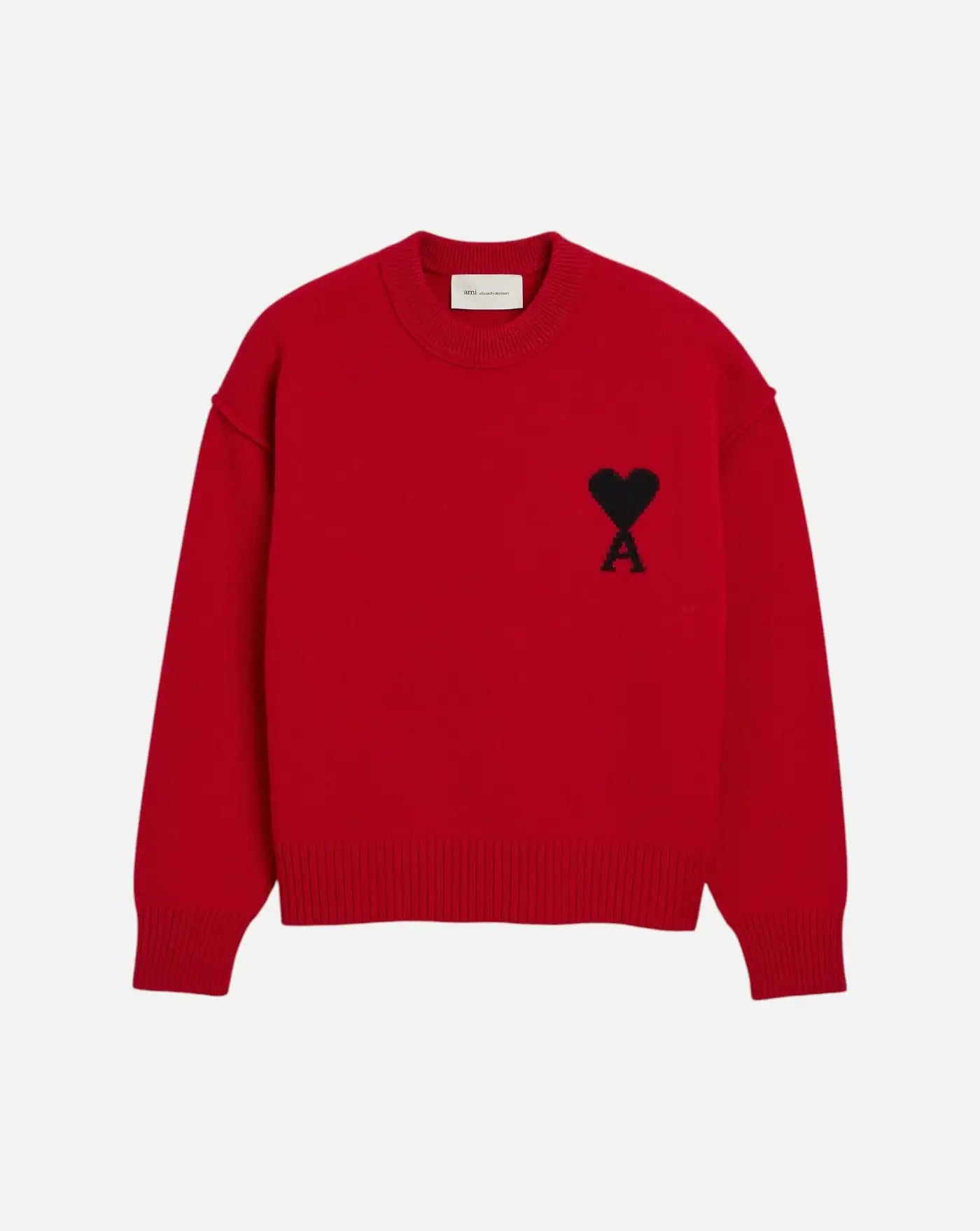 Jersey Ami Paris Crewneck Quota UKS838018 A252 RUBYRED/BLACK AMI PARIS