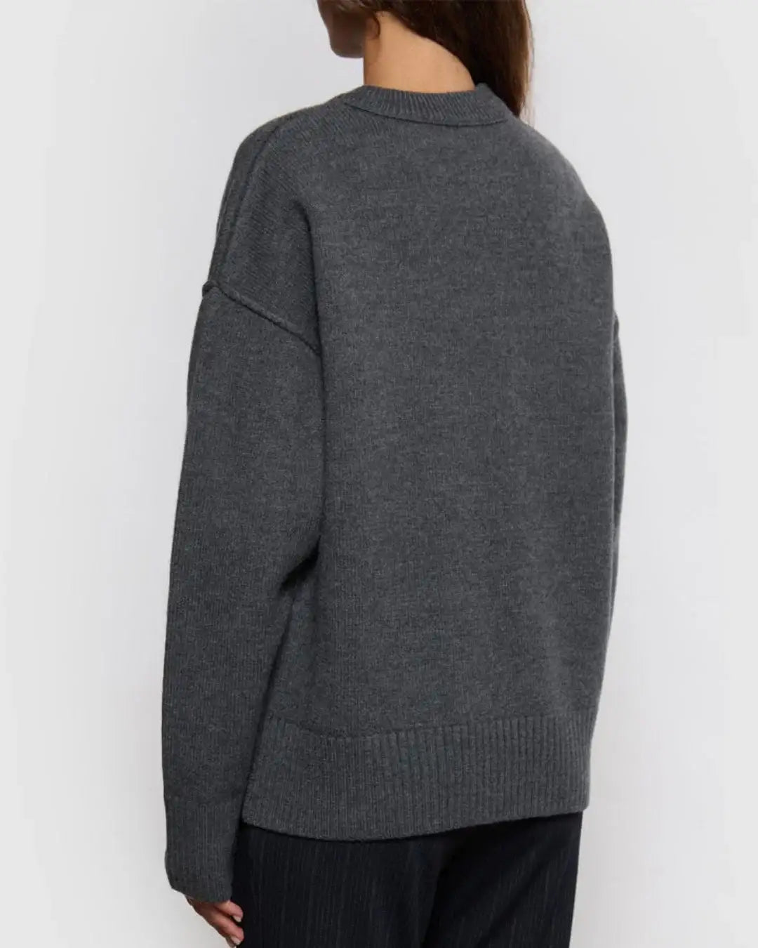 Jersey Ami Paris UKS838 018 A273 HEATHER ASH GREY/BLACK AMI PARIS