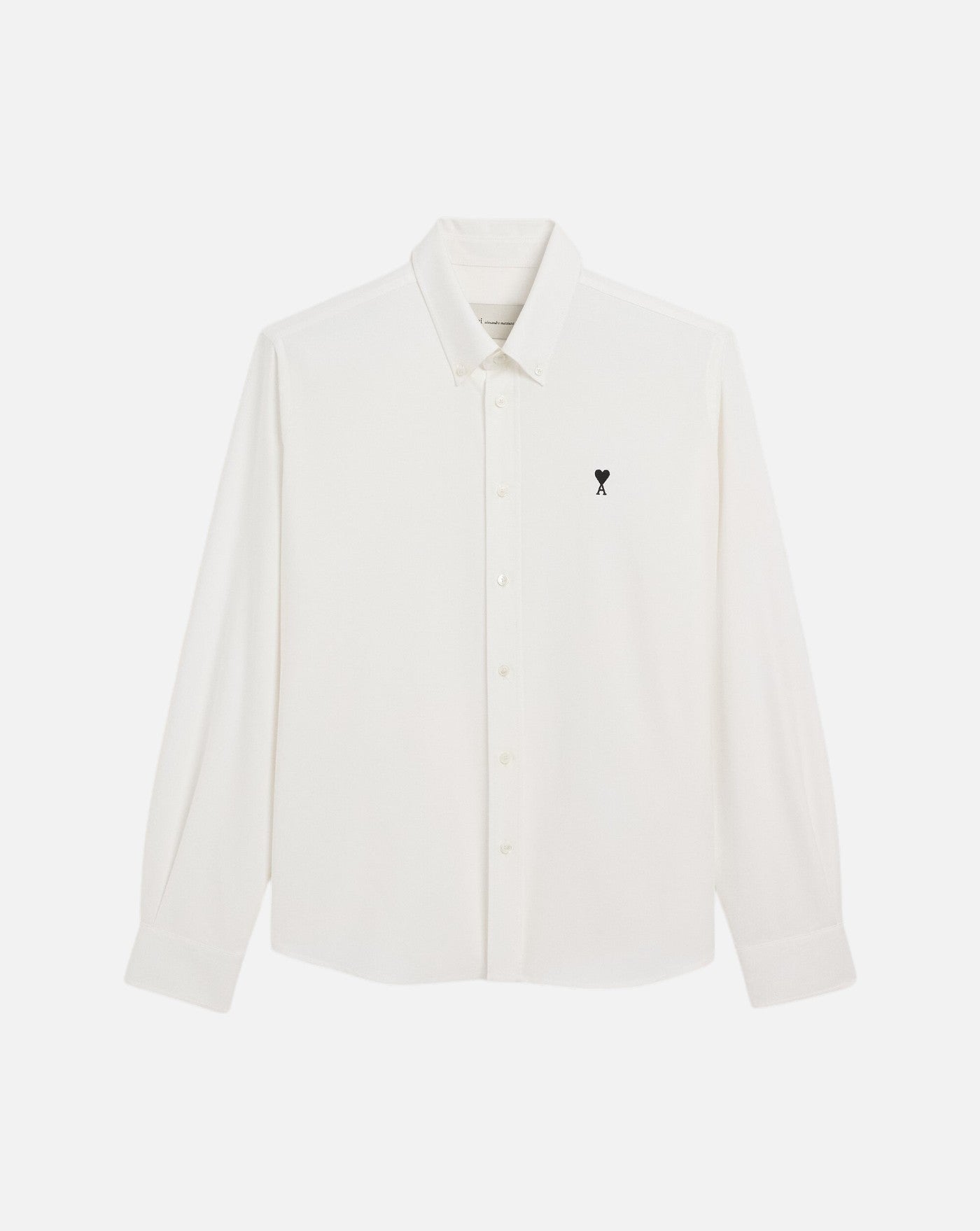 Camisa Ami Paris Quota Contrasted Ami de Coeur Button Down Collar Classic Fit USH878 CO0031 168 NATURAL WHITE AMI PARIS