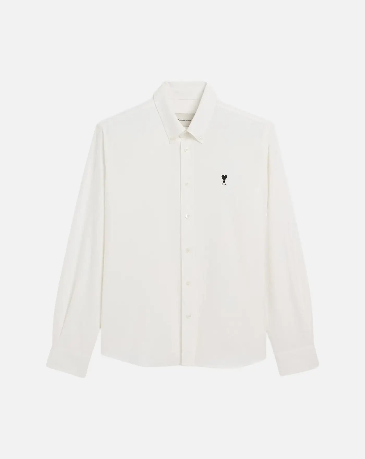 Camisa Ami Paris Quota Contrasted Ami de Coeur Button Down Collar Classic Fit USH878 CO0031 168 NATURAL WHITE AMI PARIS