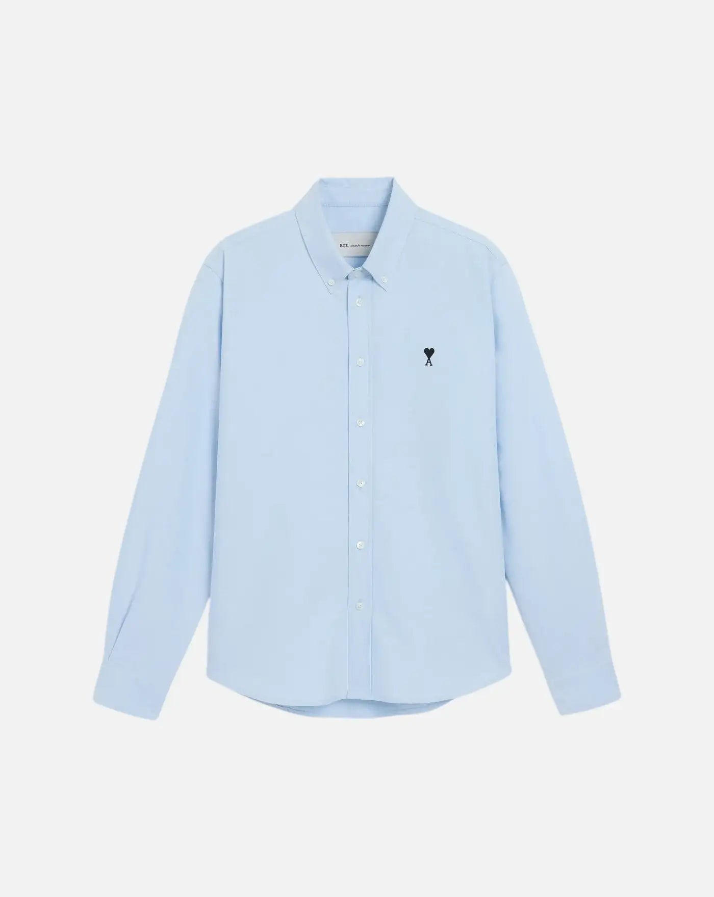 Camisa Ami Paris Quota Contrasted Ami de Coeur Button Down Collar Classic Fit USH878 CO0031 450 SKY BLUE AMI PARIS