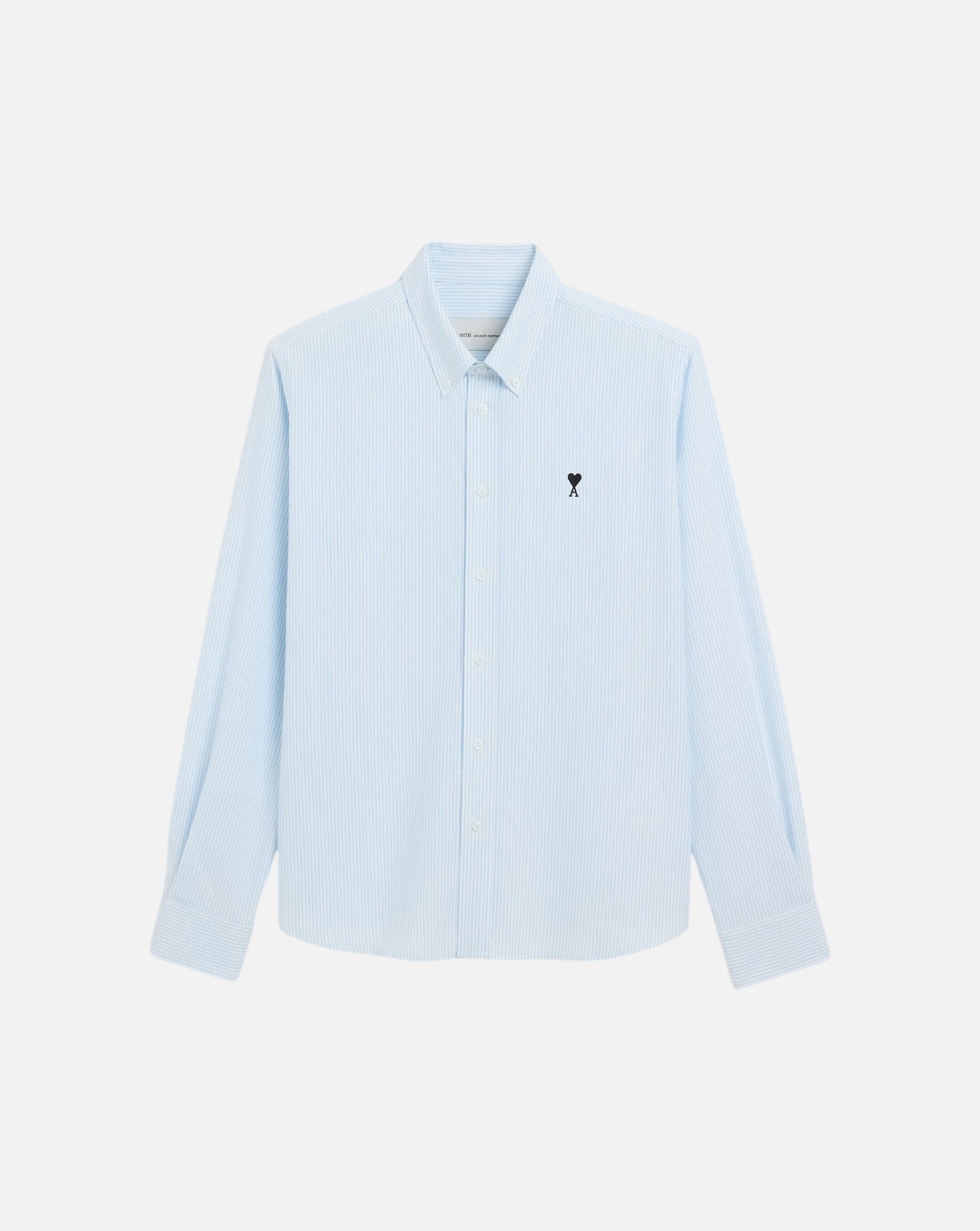 Camisa Ami Paris Quota Contrasted Ami de Coeur Button Down Collar Classic Fit USH878 CO0087 450 SKY BLUE/NATURAL WHITE AMI PARIS