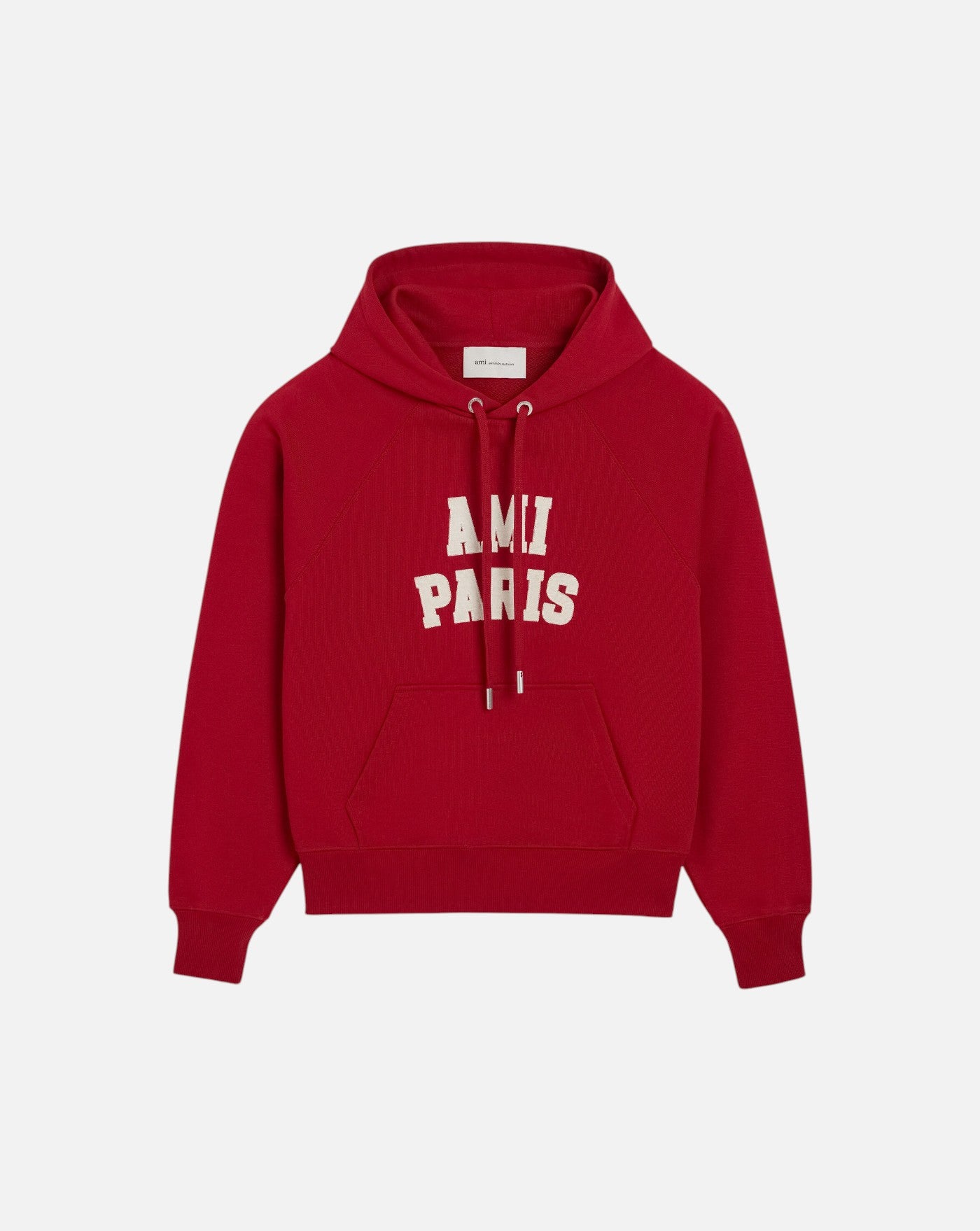 Sudadera Ami Paris Hoodie with Ami Paris Felt Embroidery USW803 JE0273 A202 RUBY RED/IVORY AMI PARIS