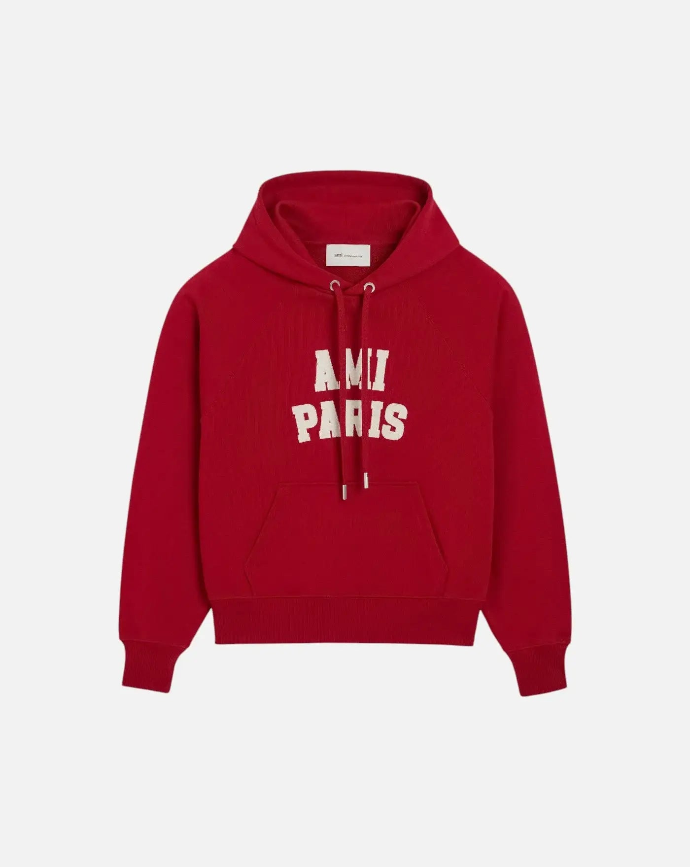 Sudadera Ami Paris Hoodie with Ami Paris Felt Embroidery USW803 JE0273 A202 RUBY RED/IVORY AMI PARIS