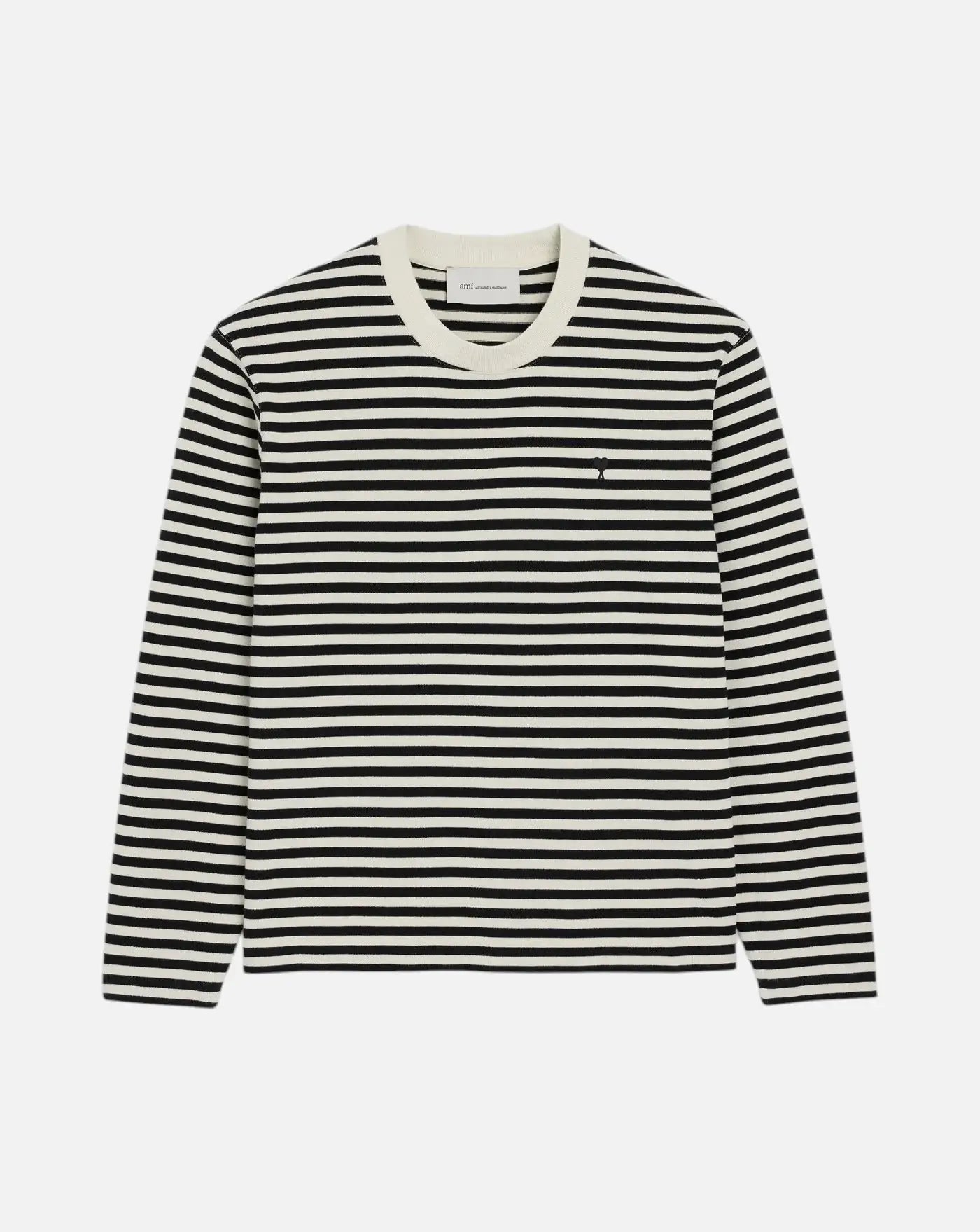 Camiseta Ami Paris Long Sleeves Striped UTS414 JE0241 044 BLACK/IVORY AMI PARIS