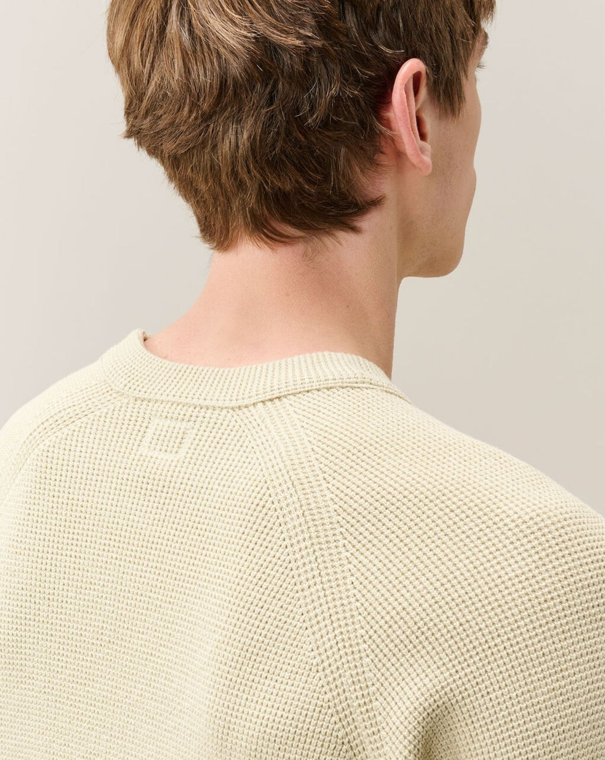 Jersey C.P. Company Waffle Knit Cotton Lens Crewneck Sweater<BR/> 21CMKN057A110754A 120 C.P. COMPANY