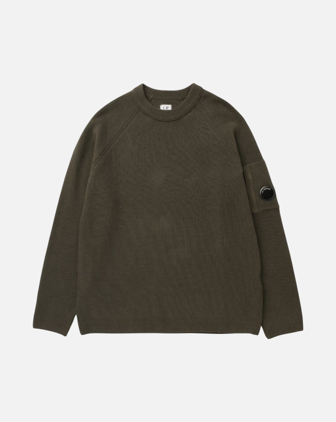 Jersey C.P. Company Waffle Knit Cotton Crewneck Lens Sweater 21CMKN057A110754A 683 C.P. COMPANY