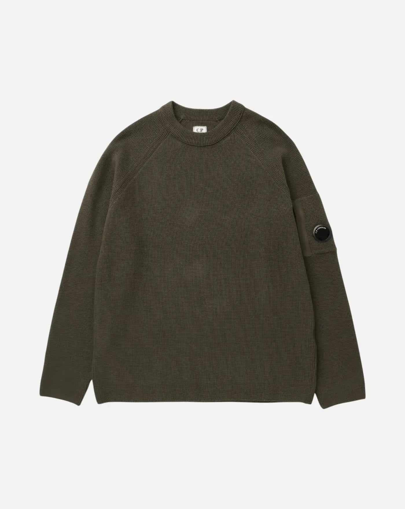 Jersey C.P. Company Waffle Knit Cotton Crewneck Lens Sweater 21CMKN057A110754A 683 C.P. COMPANY