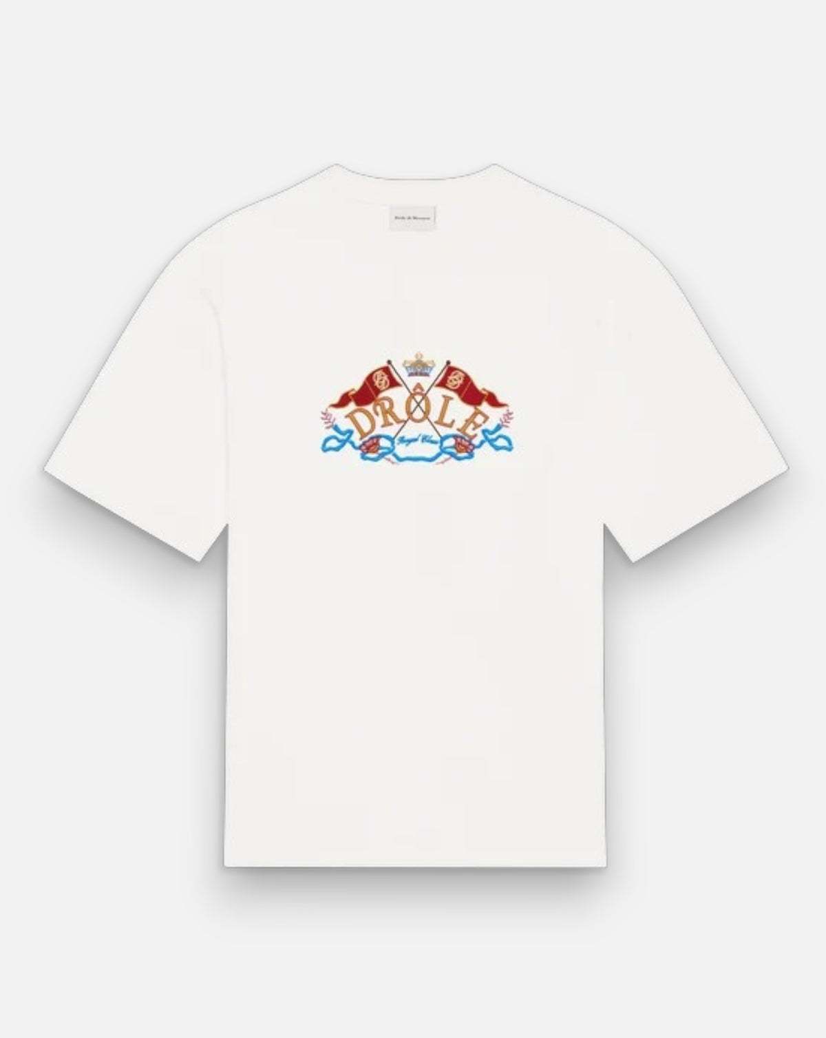 Camiseta Drole de Monsieur Crest Embroidery<BR/> TS353 CO248 OFF WHITE DROLE DE MONSIEUR