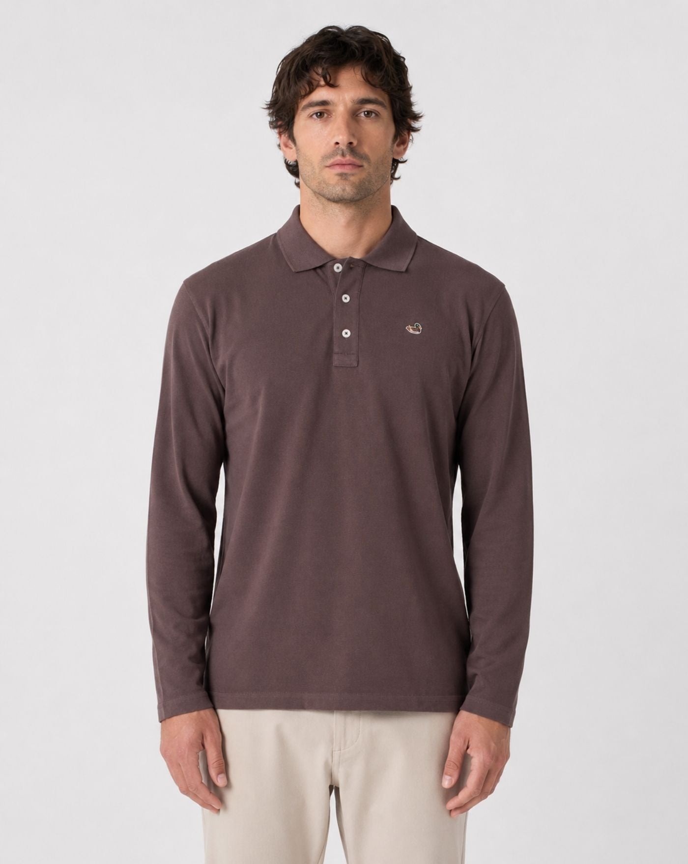Polo Edmmond Duck LS 3262001790 PLAIN CHOCOLATE EDMMOND