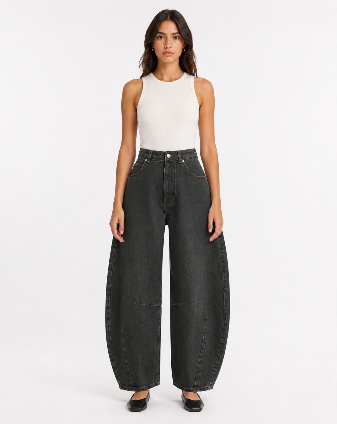 Pantalones Essentiel Antwerp Kokos Colour Denim Barrel Leg KOKOS DA25 ESSENTIEL ANTWERP