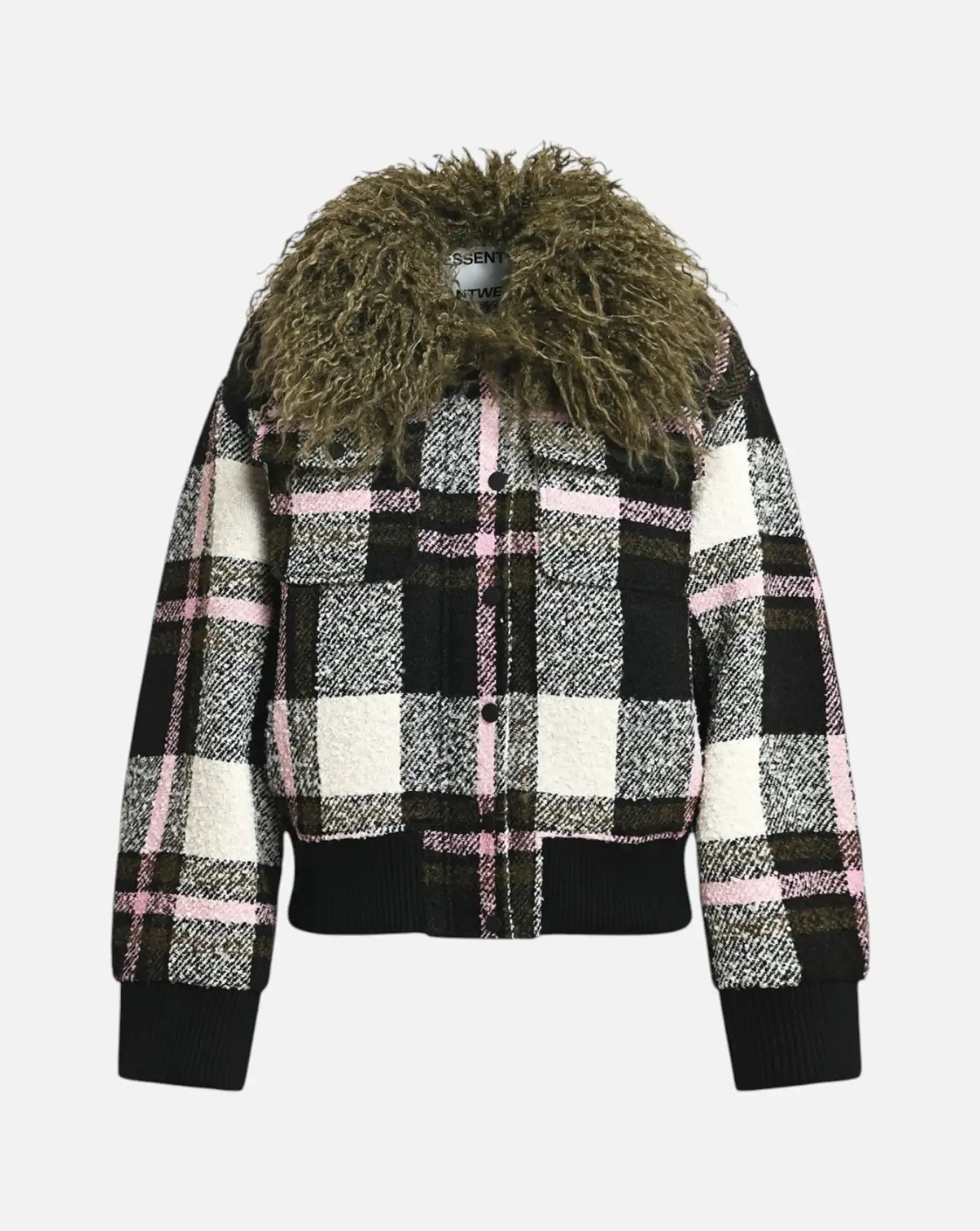 Chaqueta Essentiel Antwerp Kpop Faux Fur Collar Bomber KPOP K1KM ESSENTIEL ANTWERP