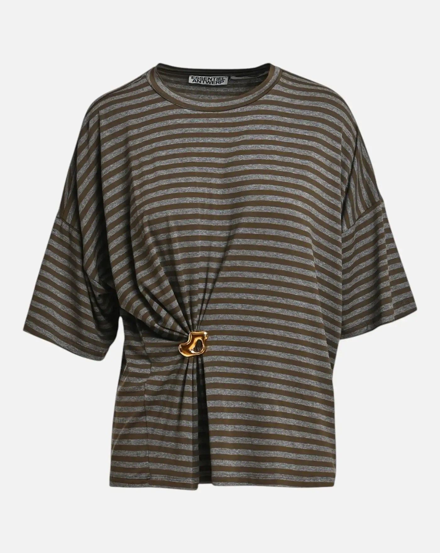 Camiseta Essentiel Antwerp Kriss Striped T-Shirt W Brooch KRISS K1KM ESSENTIEL ANTWERP