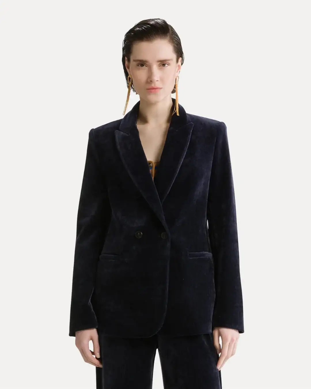 Chaqueta Forte Forte Double Twill Velvet Double-Breasted Blazer 15021 NOTTE FORTE FORTE