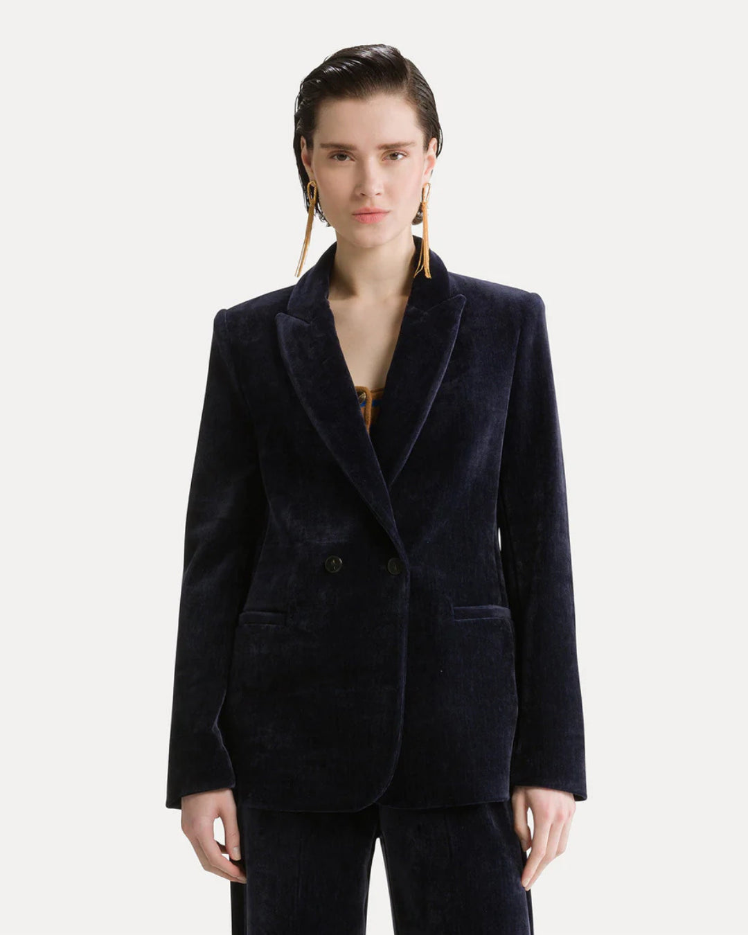 Chaqueta Forte Forte Double Twill Velvet Double-Breasted Blazer 15021 NOTTE FORTE FORTE