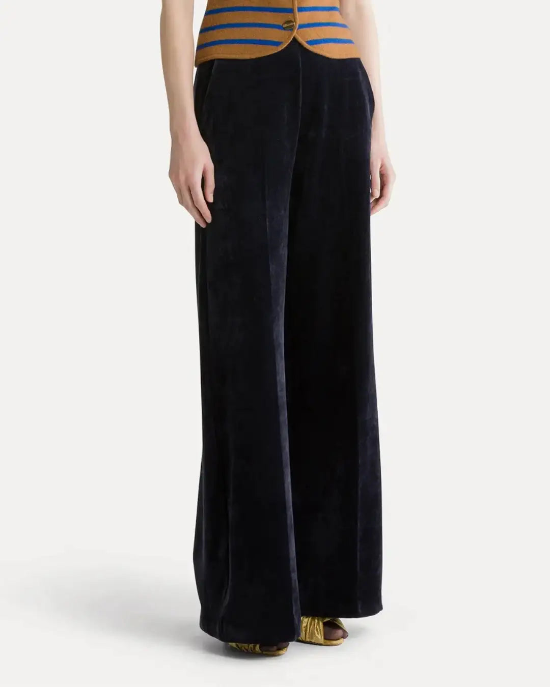 Pantalones Forte Forte Double Twill Velvet High Waist 15022 NOTTE FORTE FORTE