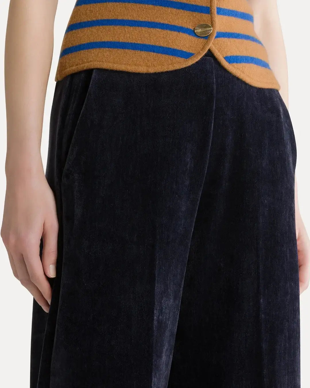 Pantalones Forte Forte Double Twill Velvet High Waist 15022 NOTTE FORTE FORTE