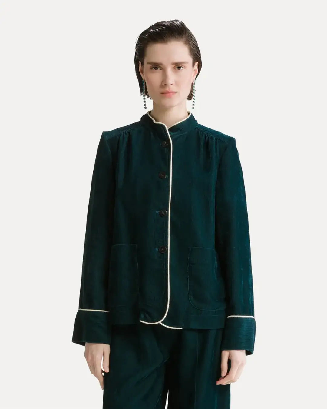 Chaqueta Forte Forte Fluid Ribbed Velvet Tang 15038 JADE FORTE FORTE