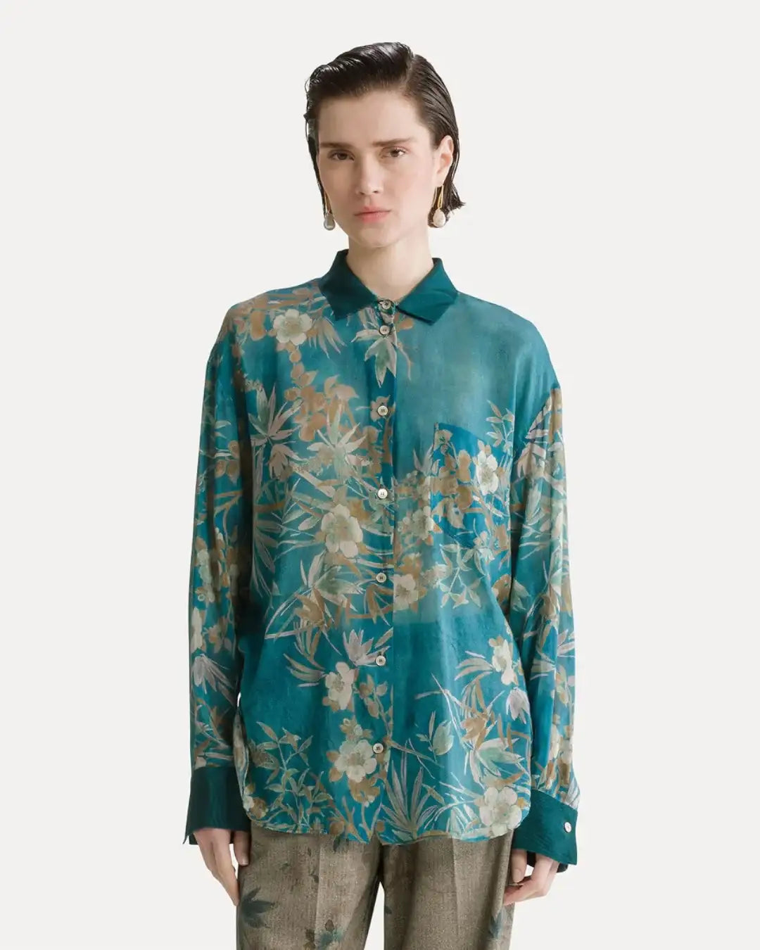 Camisa Forte Forte "Le bambou secret" Print co/se Voile 15122 JADE FORTE FORTE