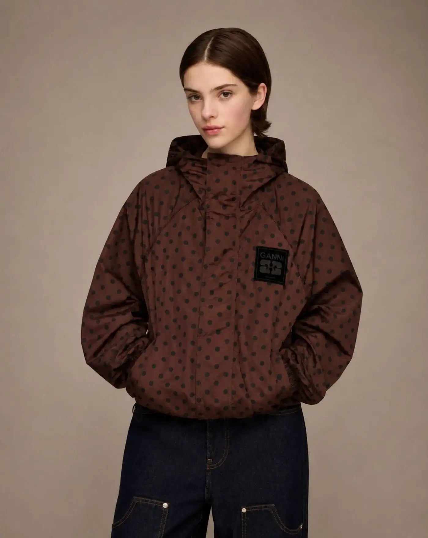 Chaqueta Ganni Printed Flyweight Nylon Jacket A1010197 979 GANNI