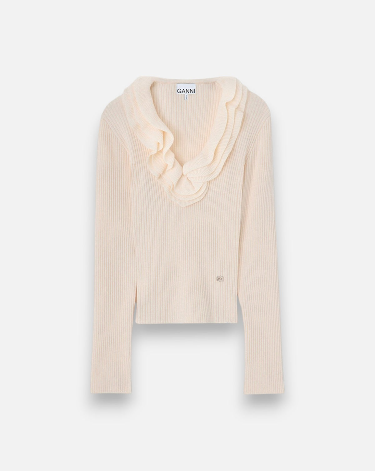 Top Ganni Ribbed Merino A1040528 135 GANNI