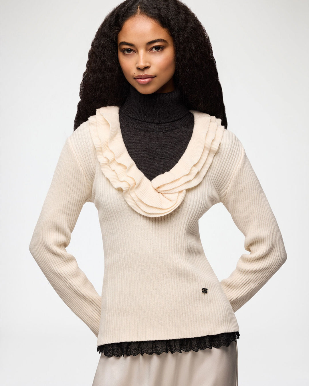 Top Ganni Ribbed Merino A1040528 135 GANNI