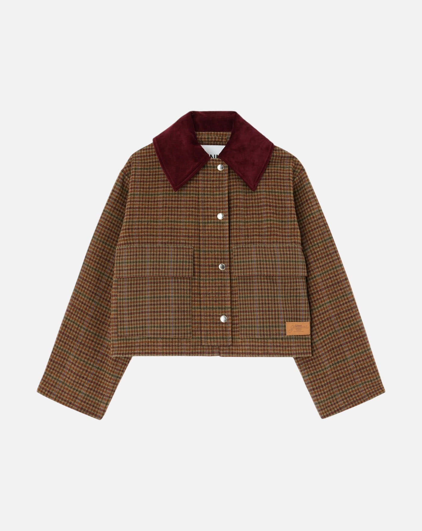 Chaqueta Ganni Heavy Check Twill Short Barn Jacket A1130027 999 GANNI